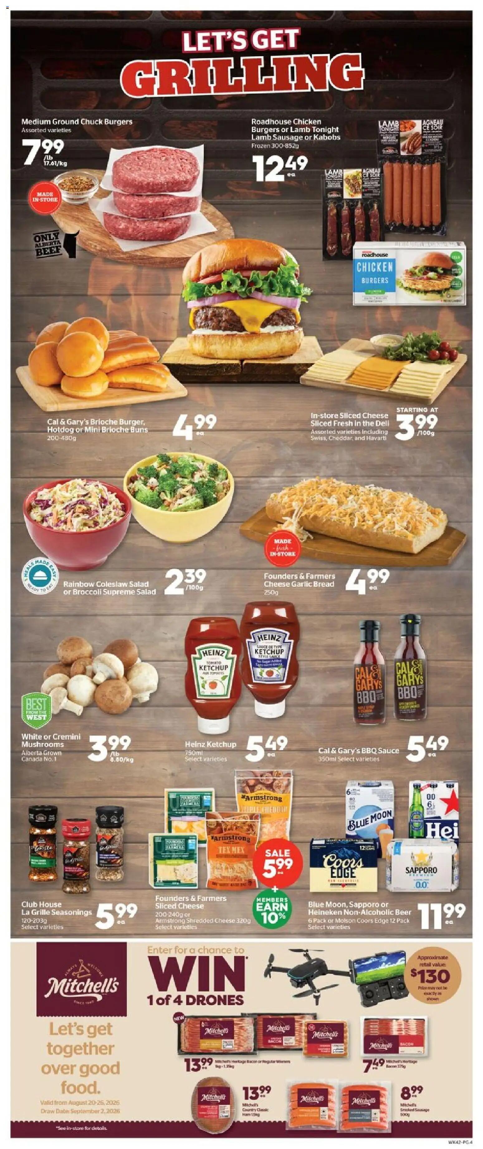 Calgary Co-op flyer valid from Aug 20, 2026 | Page: 4 | Products: Lamb, Burgers, Garlic, Chicken