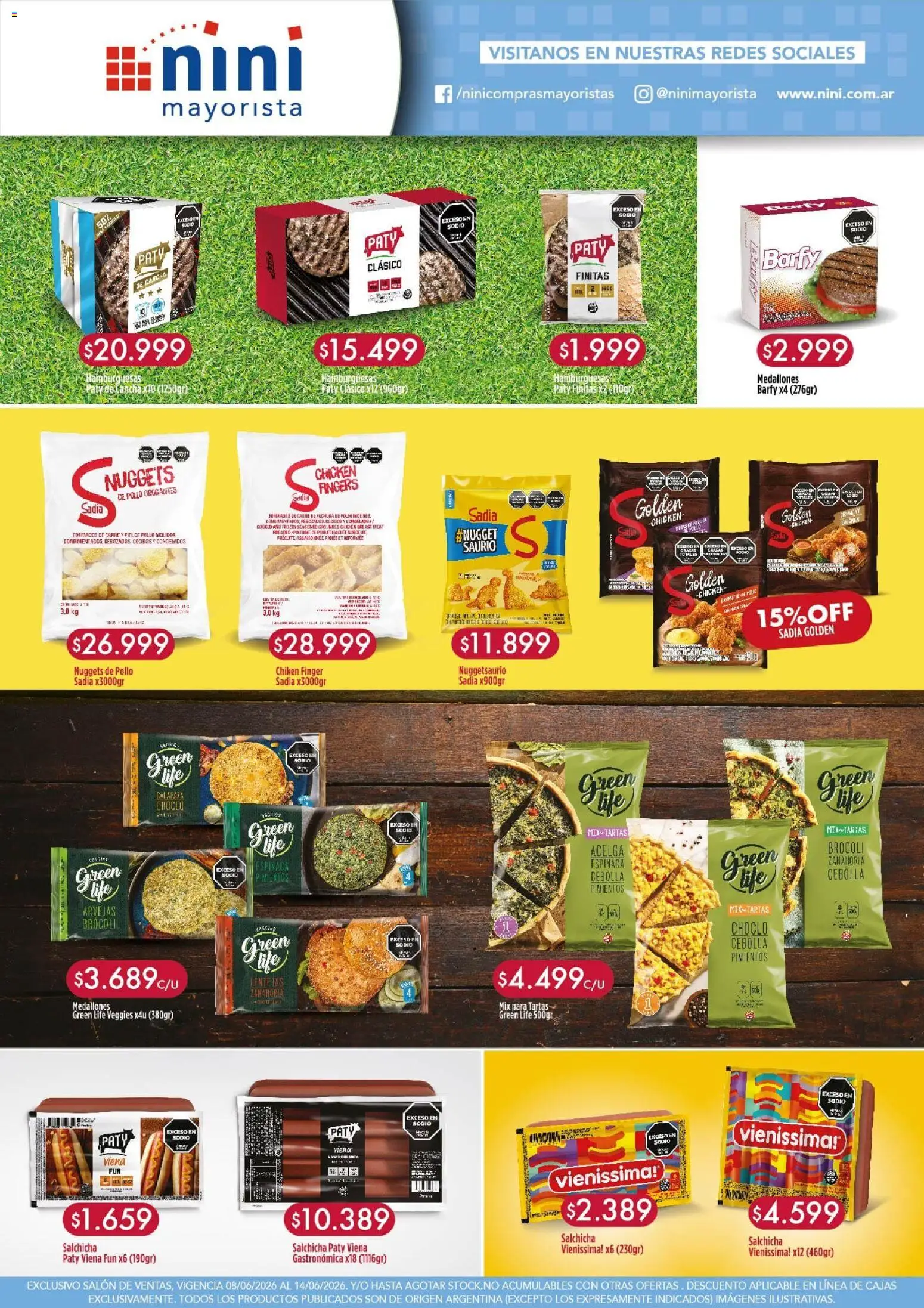 NINI Mayorista ofertas │ válido desde el 08.06.2026 | Página: 1 | Productos: Pollo, Choclo, Salchicha, Brocoli
