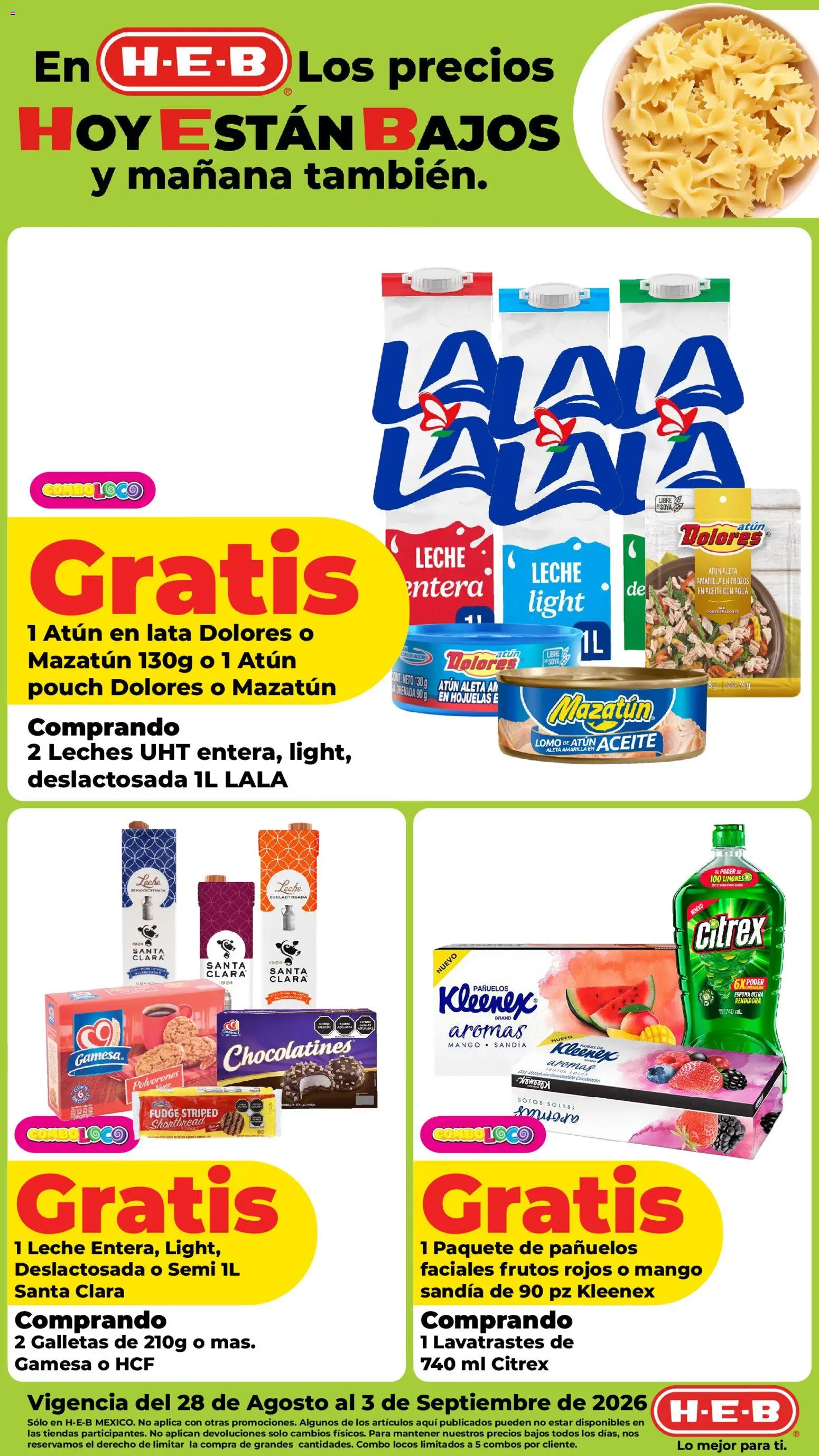 Nuevas ofertas de H-E-B válidas en toda la República Mexicana desde el 28/08/2026. ¡Encuentra las mejores ofertas en H-E-B folleto! | Página: 2 | Productos: Agua, Mango, Aceite, Galletas