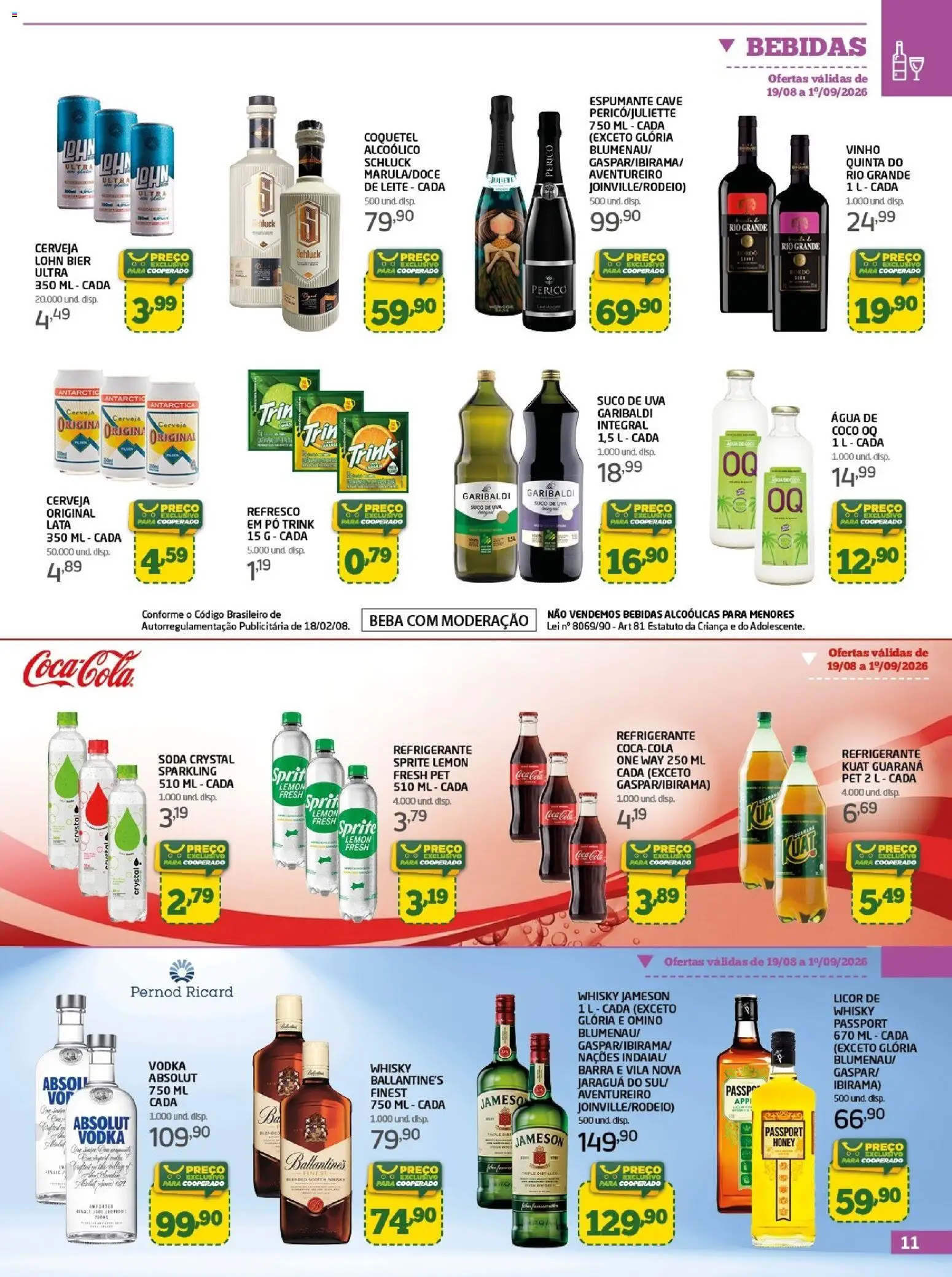 Cooper Folheto - válido de 19/08/2026 | Página: 11 | Produtos: Pó, Espumante, Vinho, Soda