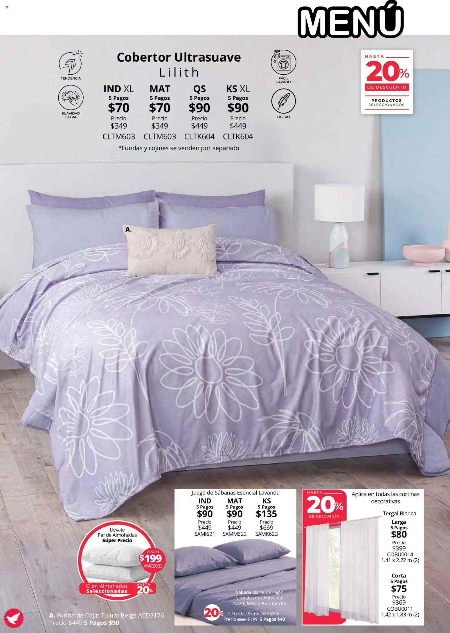 Nuevas ofertas de Colchas Concord válidas en toda la República Mexicana desde el 01/08/2026. ¡Encuentra las mejores ofertas en Colchas Concord catálogo Colección Cobertor! | Página: 91 | Productos: Cobertor, Almohada, Sabanas, Cortinas