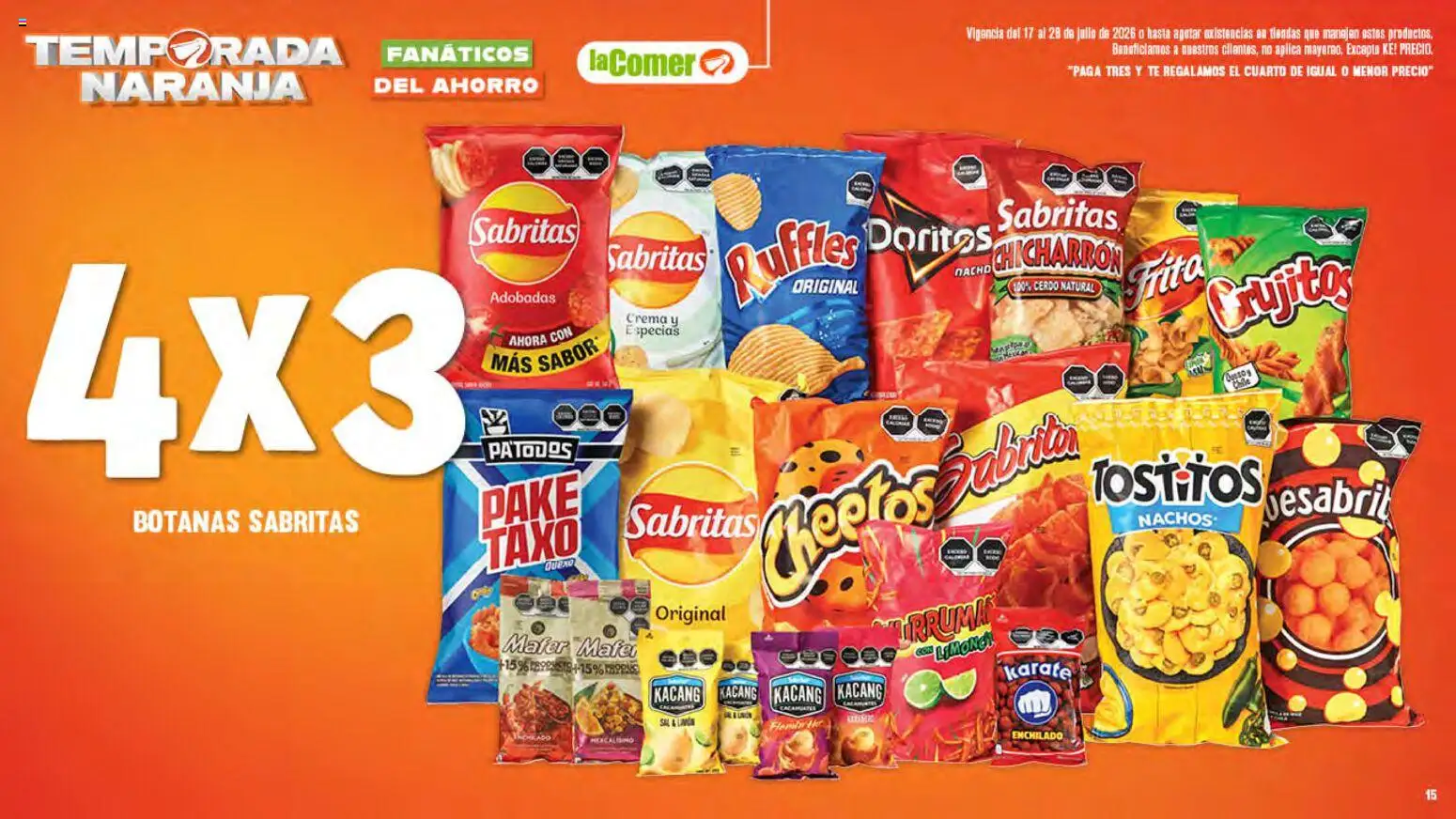 Nuevas ofertas de La Comer válidas en toda la República Mexicana desde el 17/07/2026. ¡Encuentra las mejores ofertas en La Comer folleto! | Página: 15 | Productos: Sal, Crema, Cerdo, Té