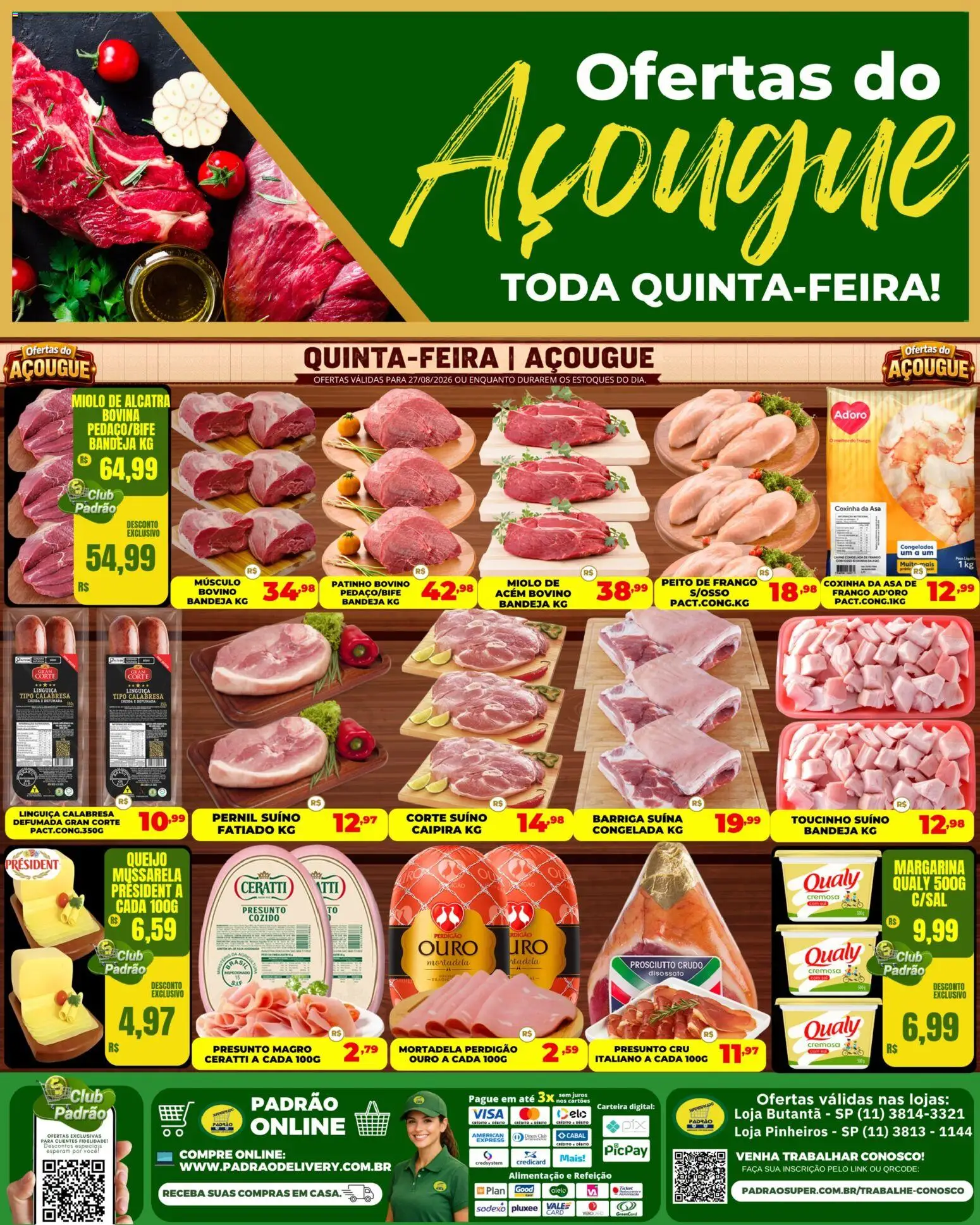 Supermercado Padrão Folheto - válido de 27/08/2026 | Página: 1 | Produtos: Acém, Pernil, Faca, Frango
