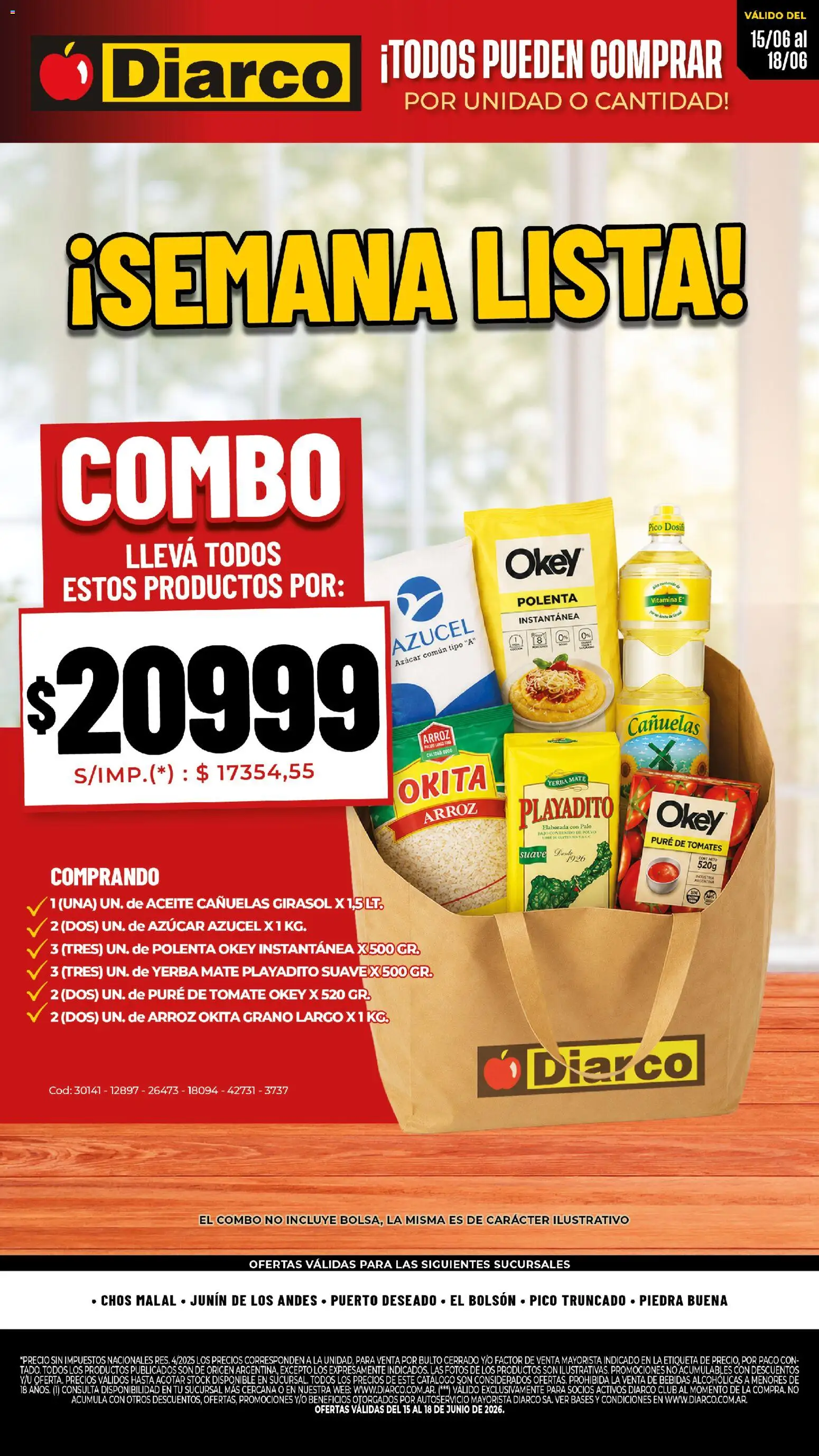 Diarco - Semana Lista │ válido desde el 15.06.2026 | Página: 1 | Productos: Azucar, Polvo, Tomate, Arroz