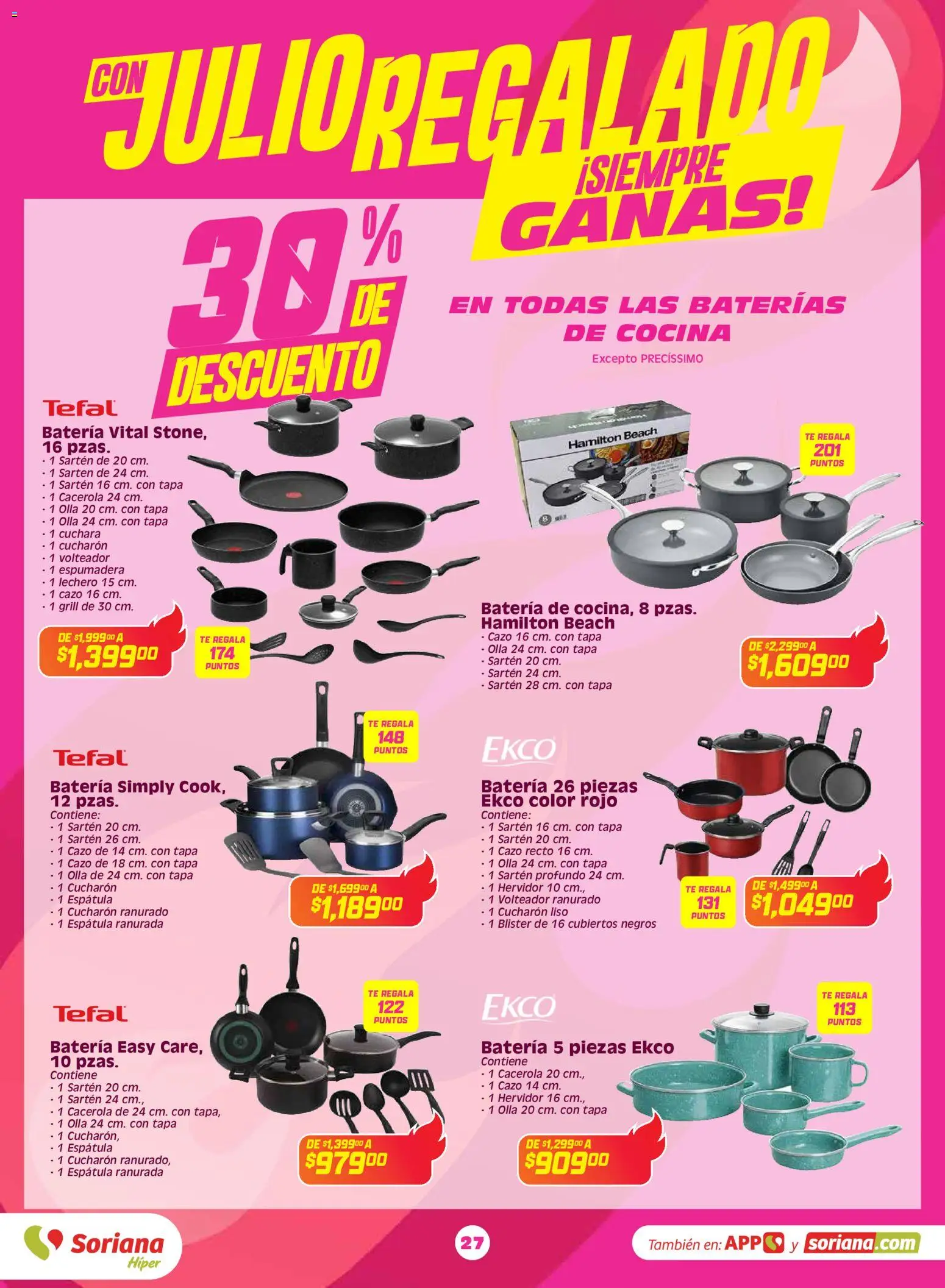 Nuevas ofertas de Soriana válidas en toda la República Mexicana desde el 03.06.2026. ¡Encuentra las mejores ofertas en Soriana Con Julio Regalado siempre ganas Híper Nacional! | Página: 26 | Productos: Espátula, Hervidor, Cucharón, Té