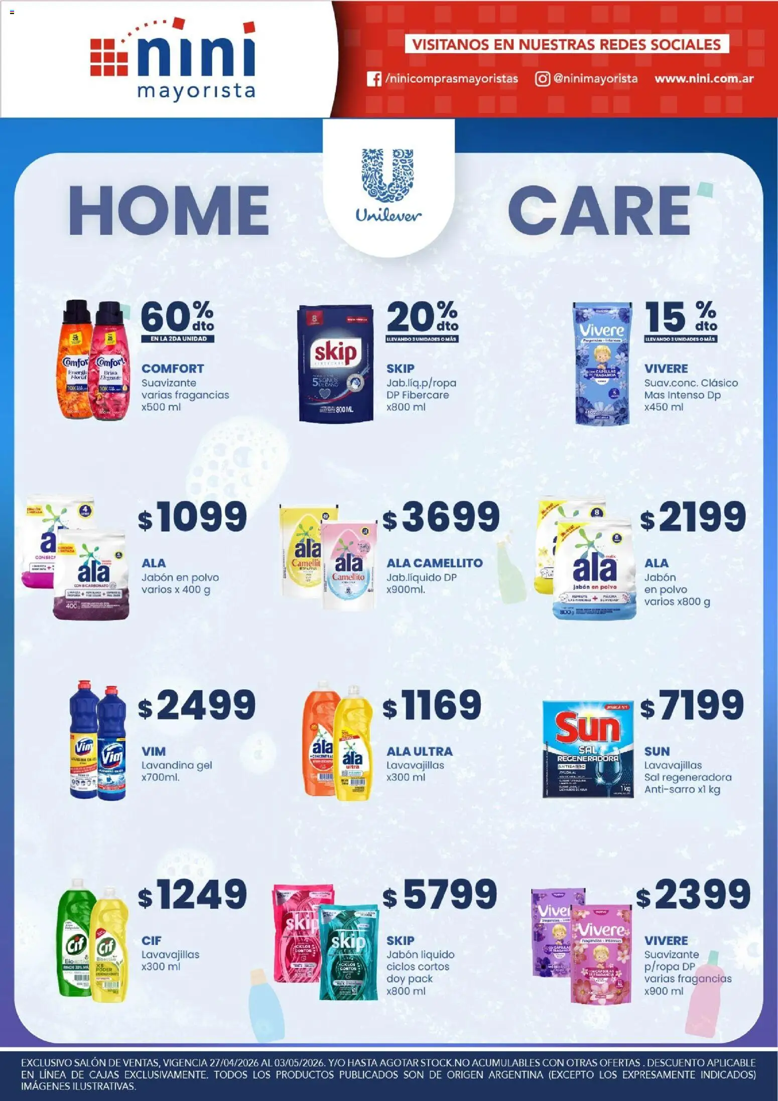 NINI Mayorista ofertas │ válido desde el 27.04.2026 | Página: 11 | Productos: Lavavajillas, Jabón líquido, Sal, Jabón en polvo