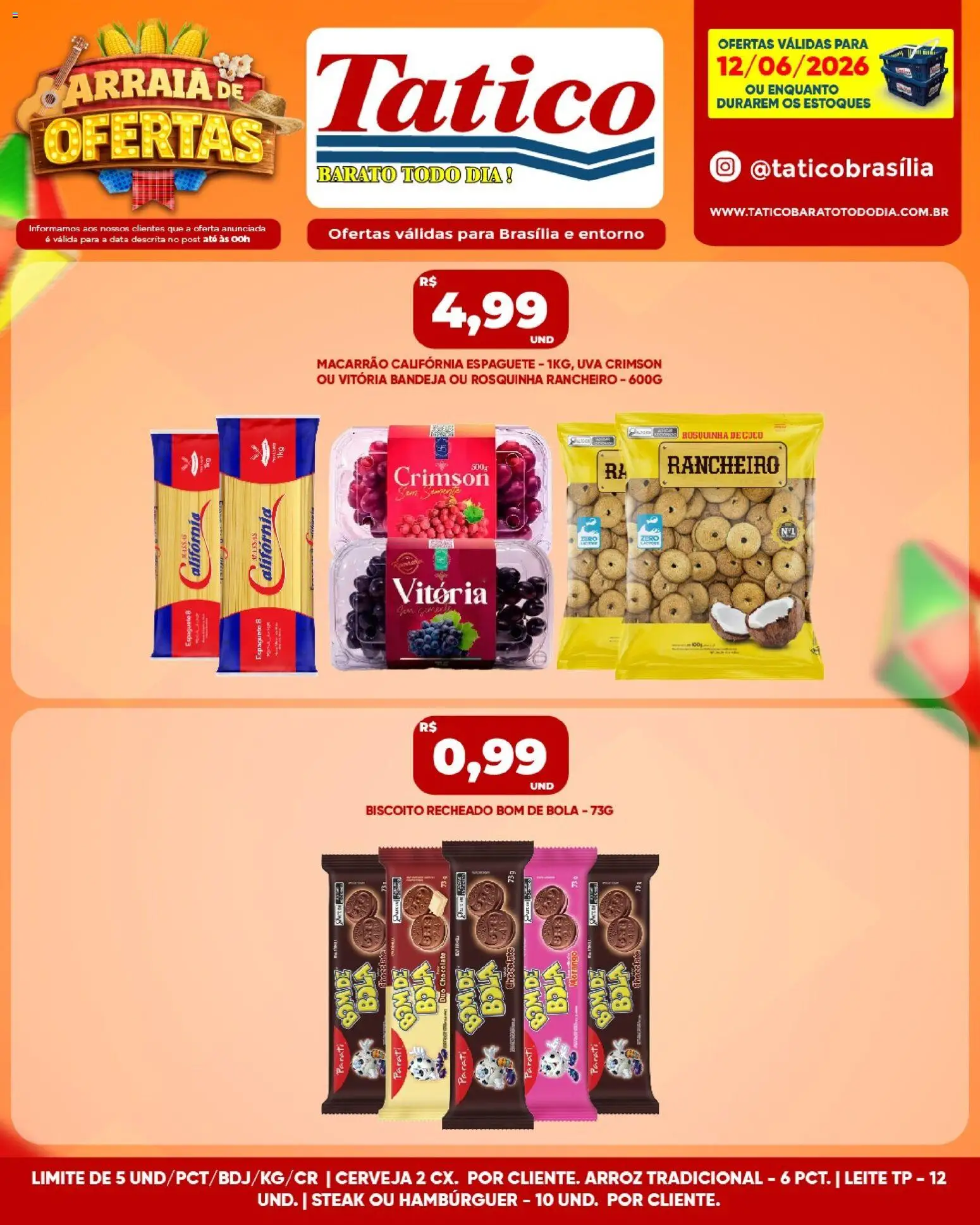 Tatico Folheto - válido de 12.06.2026 | Página: 9 | Produtos: Coco, Hambúrguer, Bandeja, Biscoito recheado