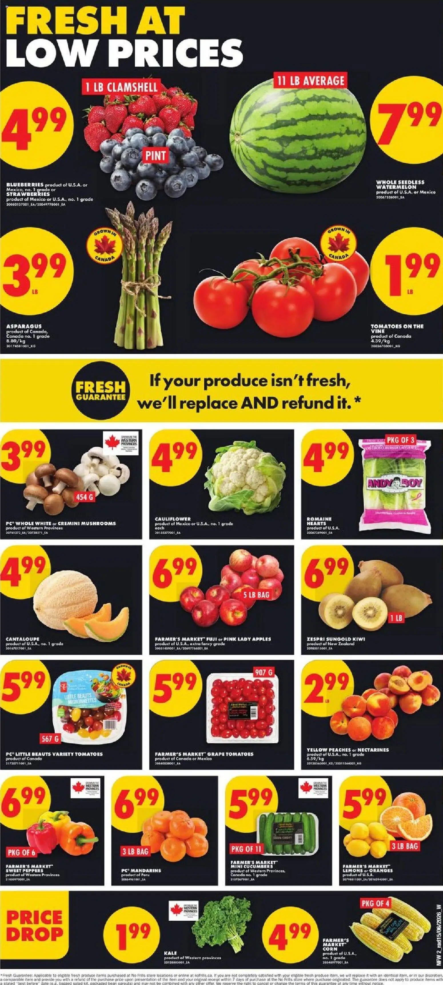 No Frills flyer valid from 18.06.2026 | Page: 3 | Products: Strawberries, Kiwi, PC, Apples