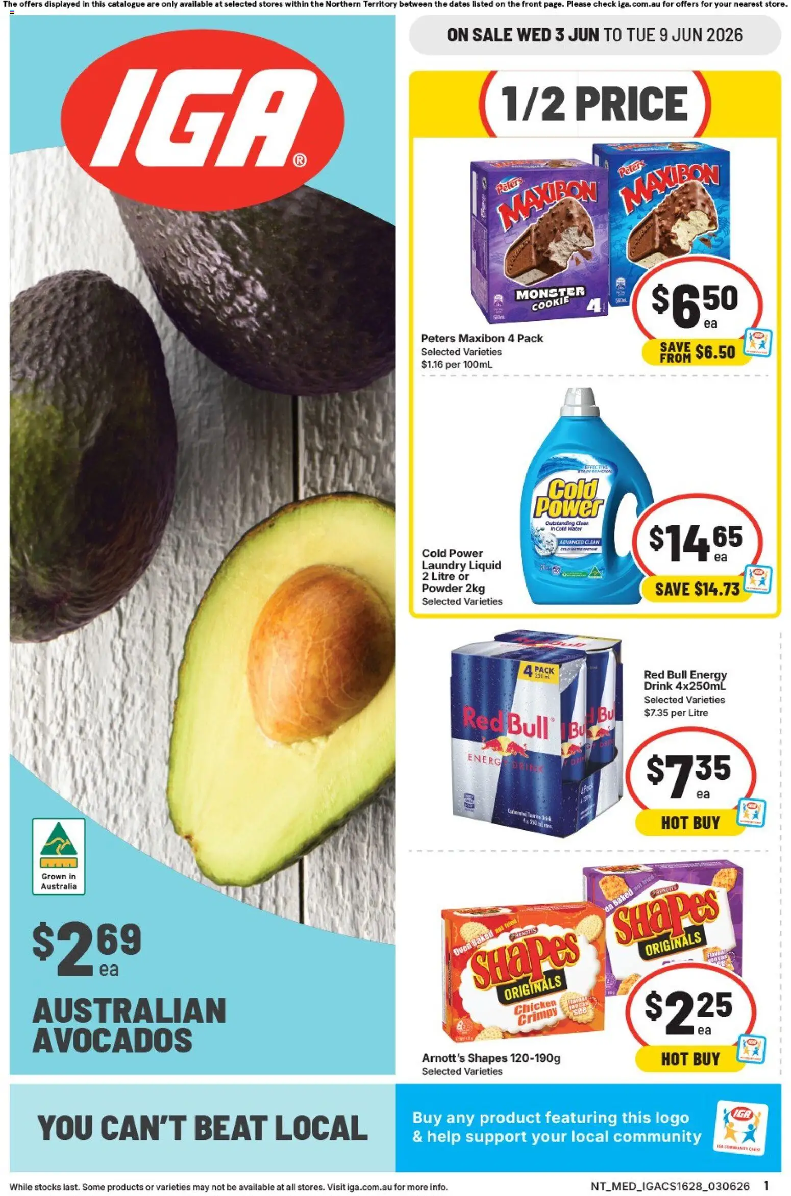 IGA catalogue - valid from 03.06.2026 | Page: 1 | Products: Powder, Water, Laundry, Oven
