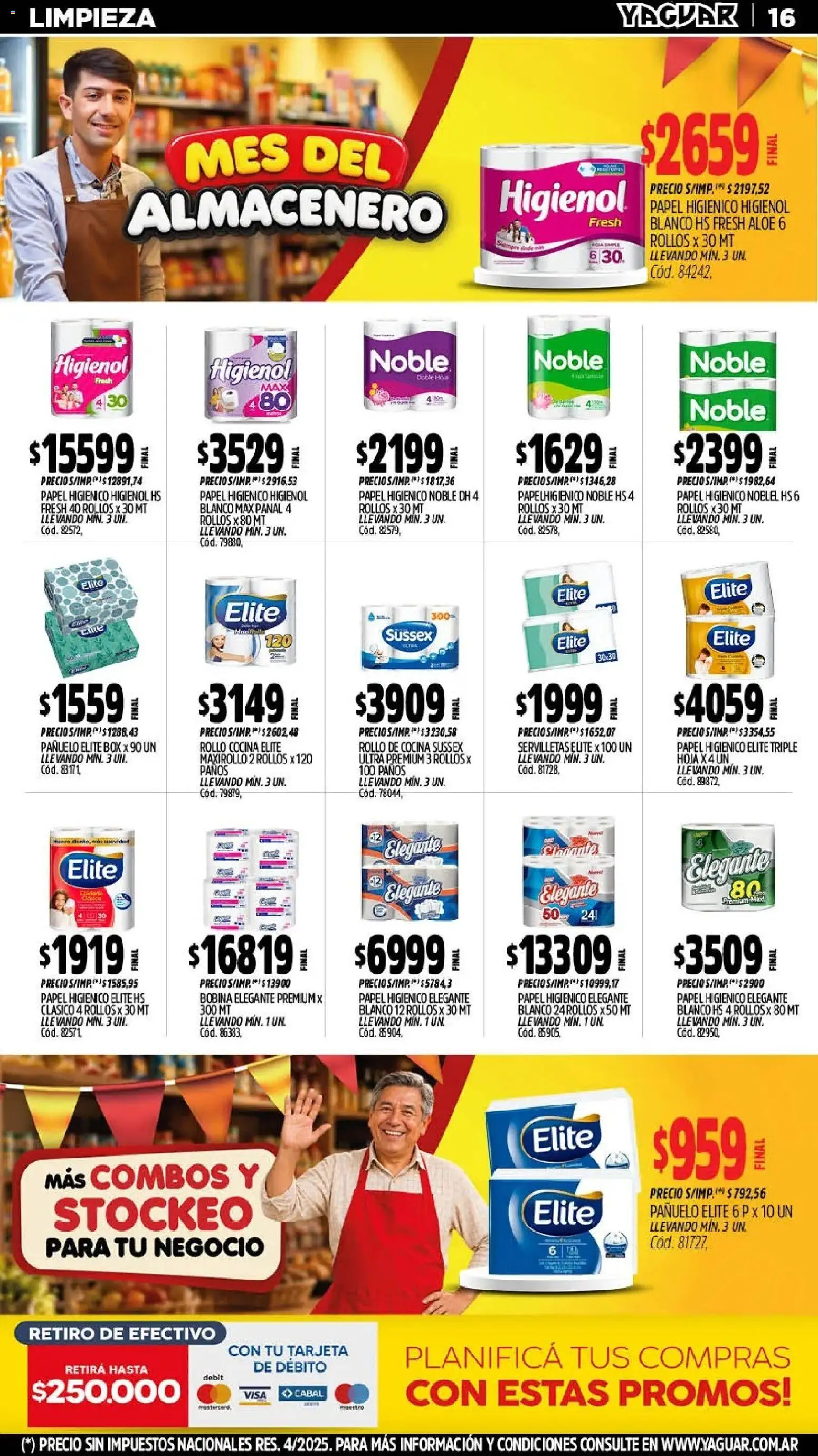 Yaguar - Oferta Semanal Córdoba │ válido desde el 28/09/2026 | Página: 16 | Productos: Papel higiénico, Pañuelo, Cocina