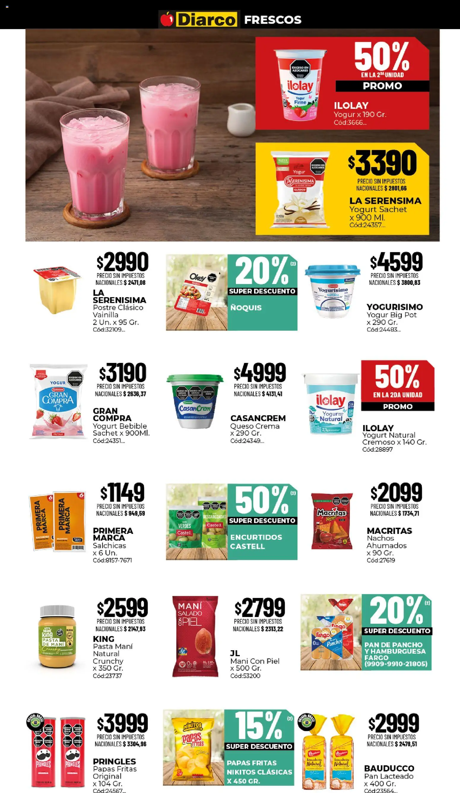 Diarco - Ofertas Santiago Del Estero │ válido desde el 24/08/2026 | Página: 11 | Productos: Mani, Queso, Ñoquis, Papas fritas