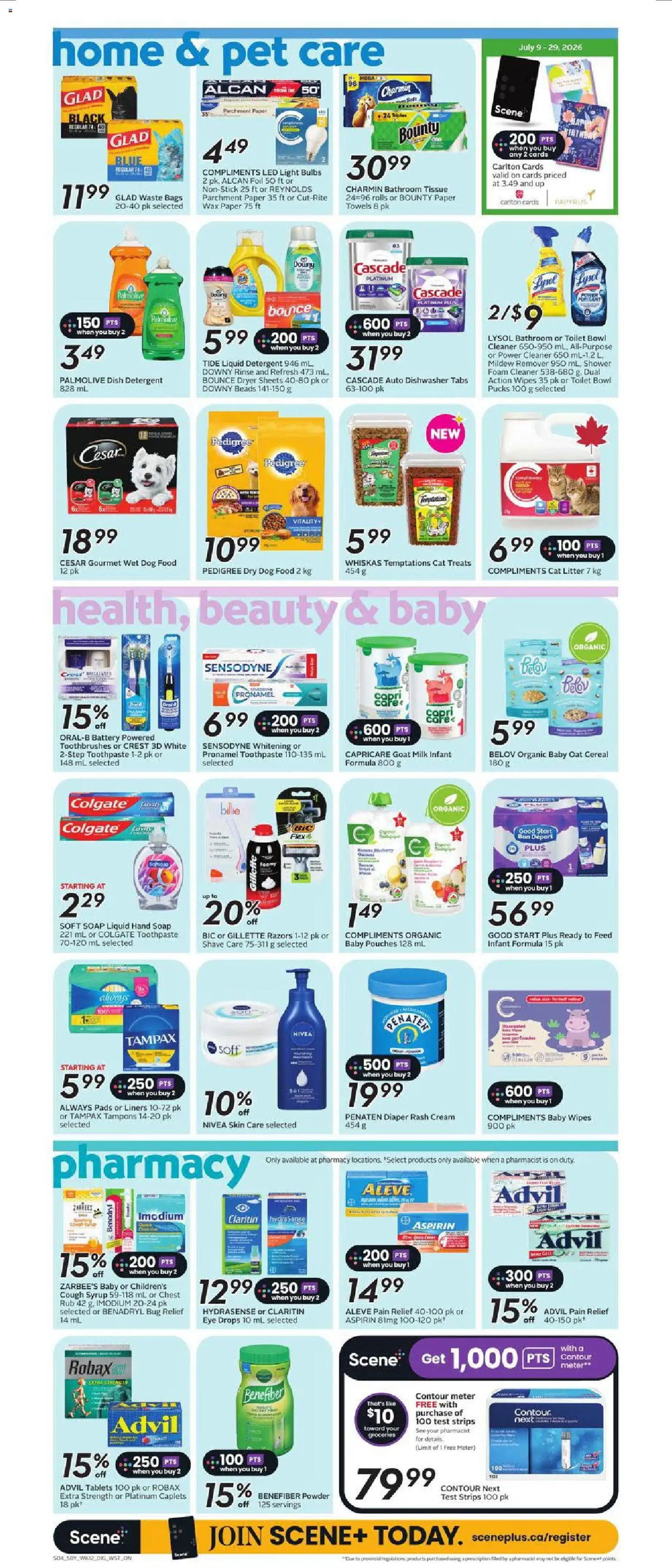 Safeway flyer valid from Jul 16, 2026 | Page: 12 | Products: Toothpaste, Battery, Syrup, Foil