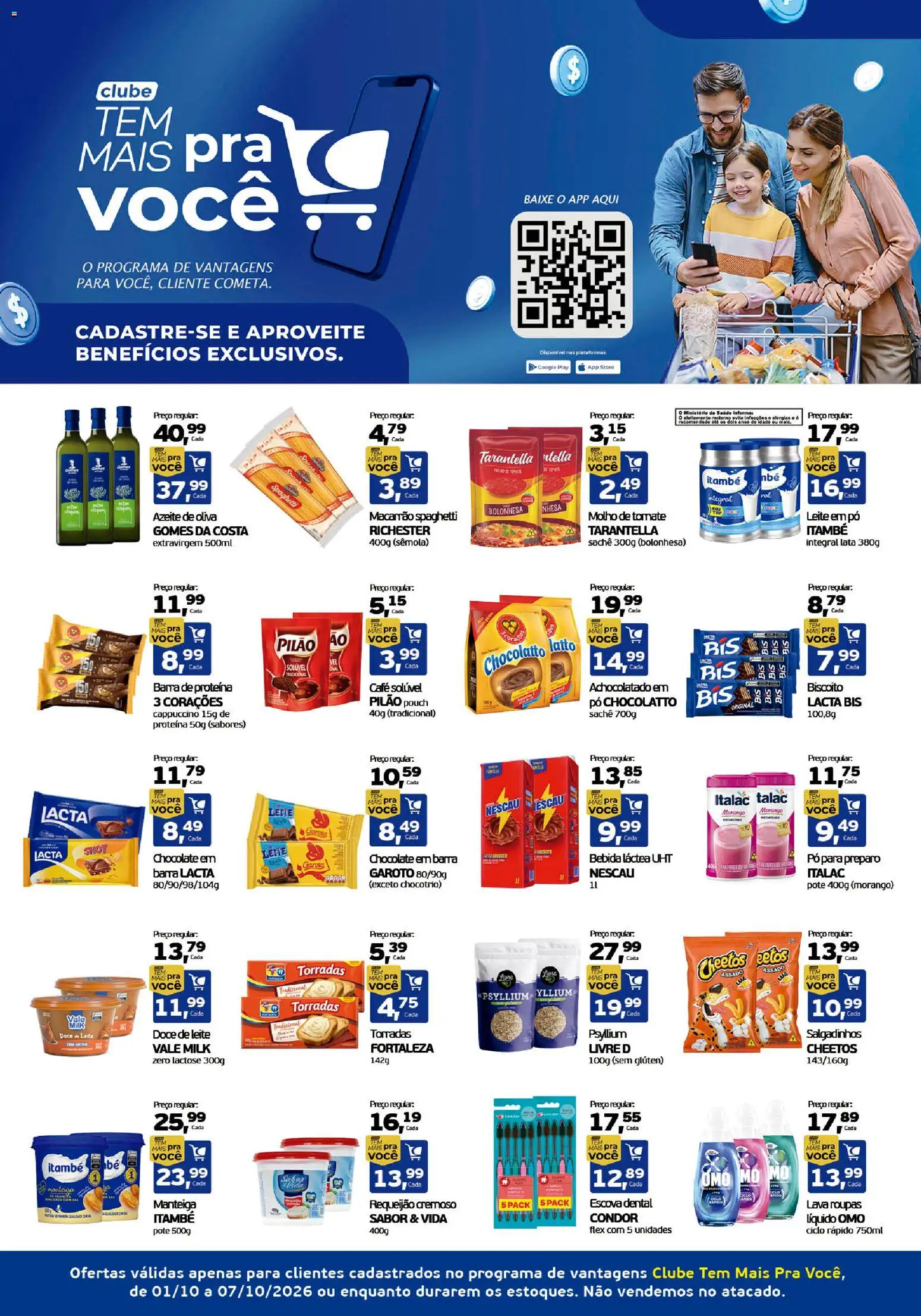 Cometa Supermercados Folheto - válido de 01/10/2026 | Página: 1 | Produtos: Leite, Café, Proteína, Café solúvel