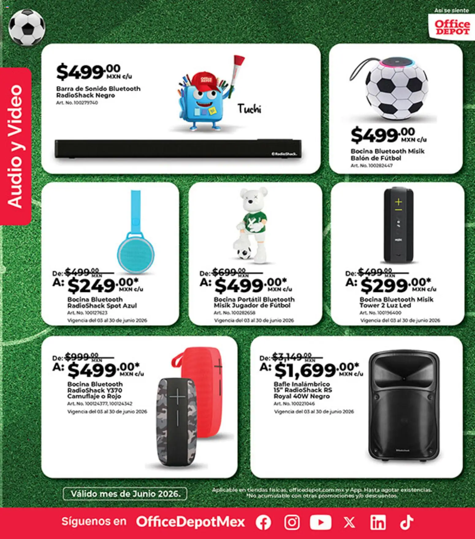 Nuevas ofertas de Office Depot válidas en toda la República Mexicana desde el 01.06.2026. ¡Encuentra las mejores ofertas en Office Depot catálogo! | Página: 3 | Productos: Audio, Bocina, Barra, Video