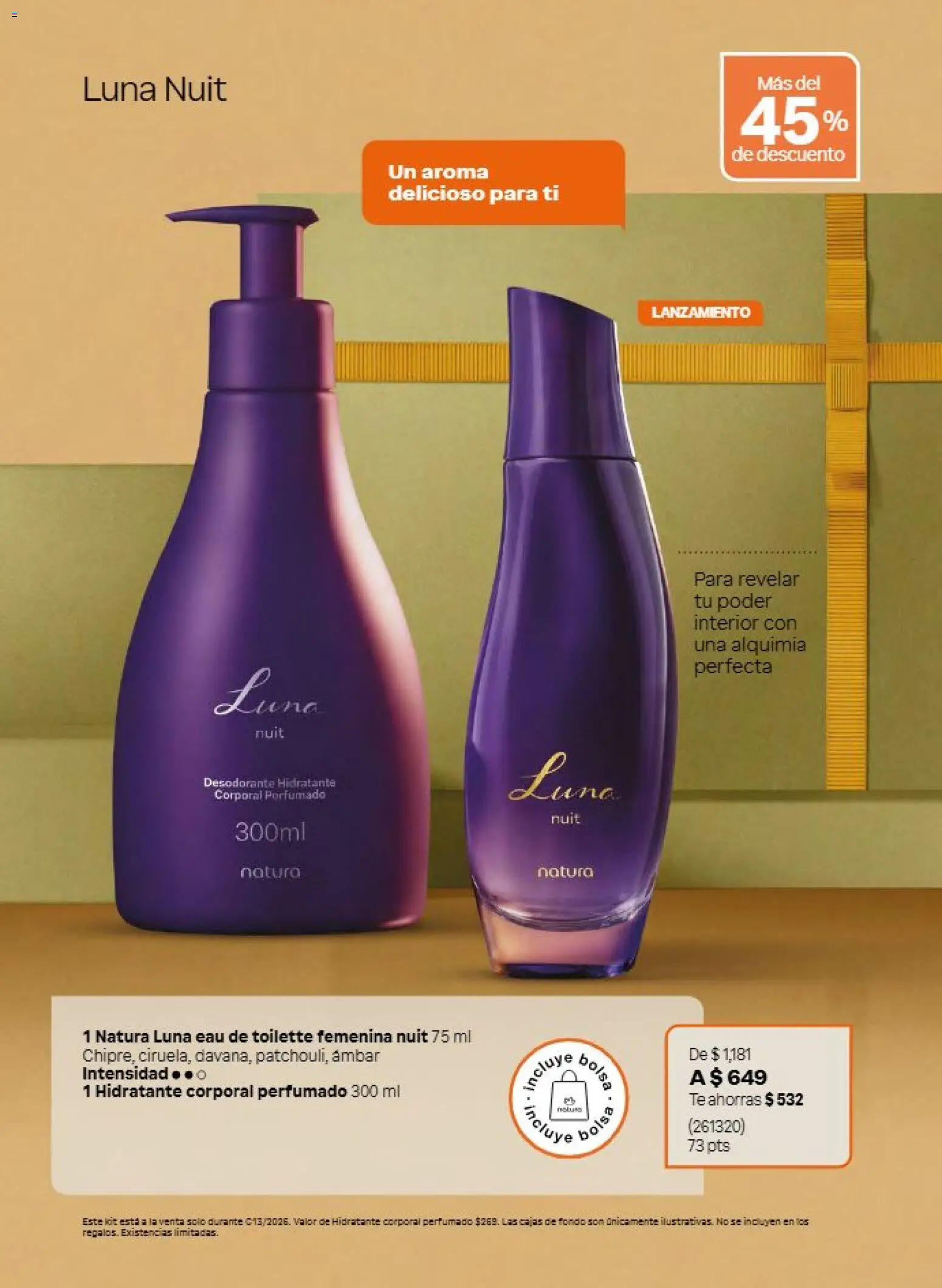 Nuevas ofertas de Natura válidas en toda la República Mexicana desde el 21/08/2026. ¡Encuentra las mejores ofertas en Natura campaña 13 2026! | Página: 13 | Productos: Desodorante, Bolsa, Té, Eau de toilette