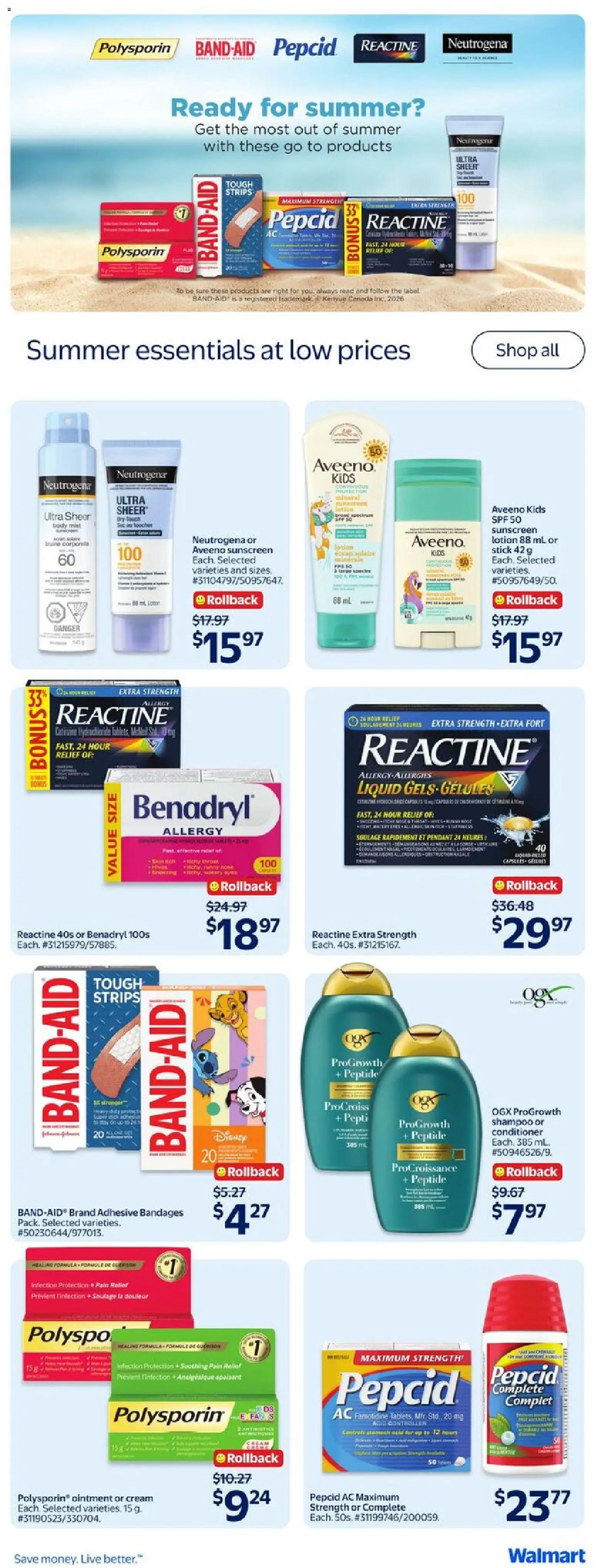 Walmart flyer valid from 18.06.2026 | Page: 22 | Products: Cream, Fan, Conditioner, Sunscreen