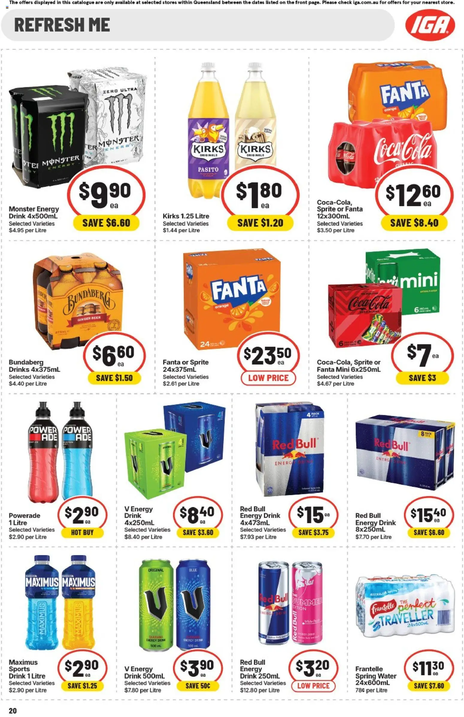 IGA catalogue - valid from 08/07/2026 | Page: 16 | Products: Energy drink, Ginger, Beer, Water