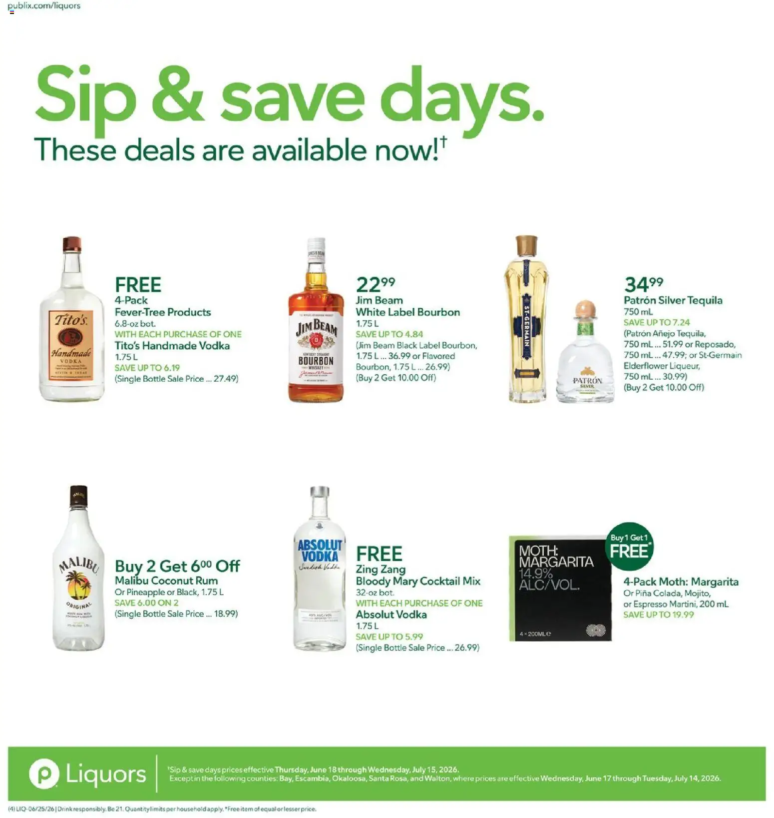 Publix Liquor Ad - valid from 06/25/2026 | Page: 4 | Products: Pineapple, Bourbon, Vodka