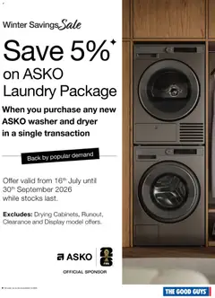 Preview of The Good Guys catalogue ASKO - valid from 19/08/2026 | Page: 3 | Products: Laundry, Dryer, Washer