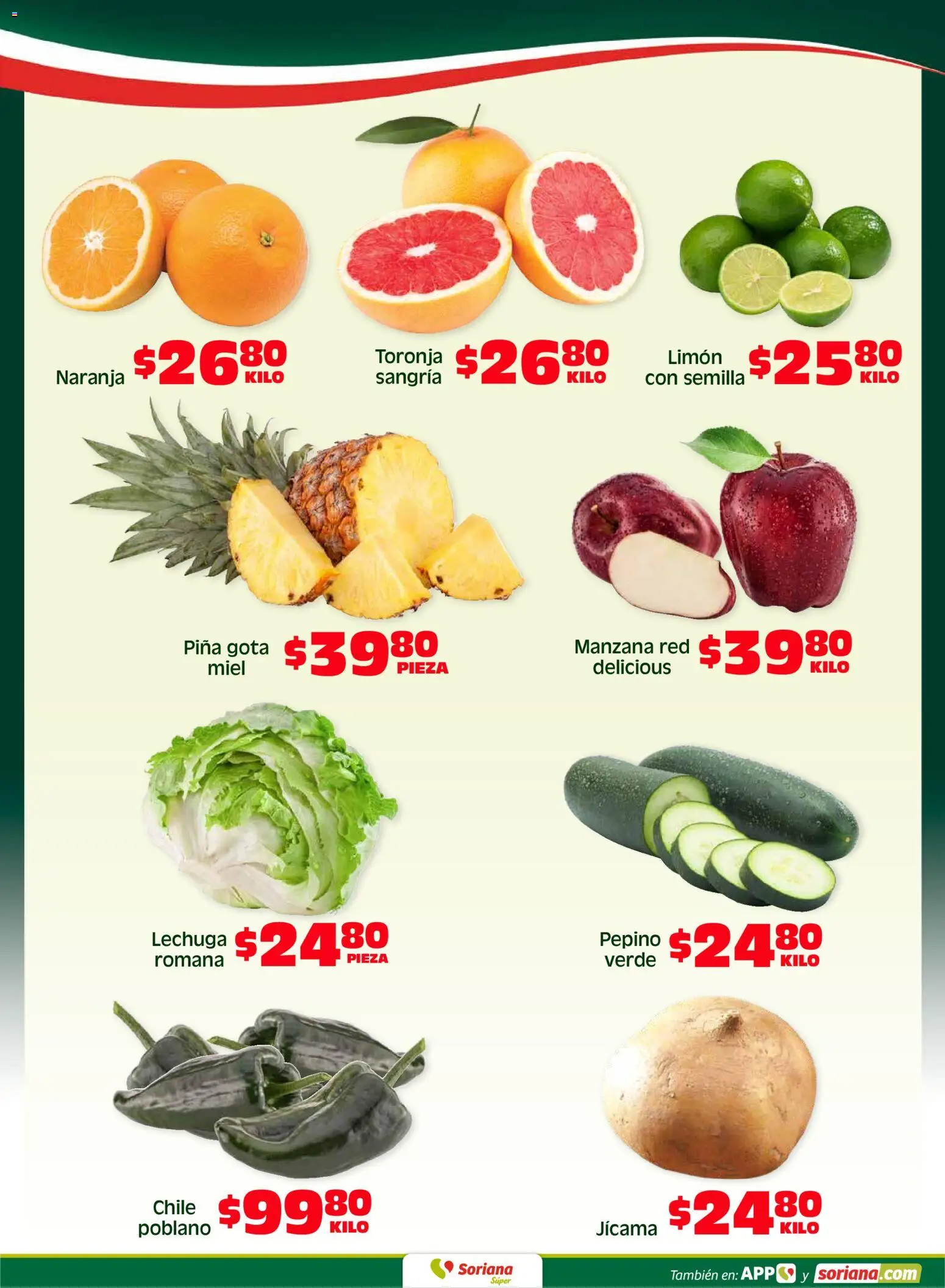 Nuevas ofertas de Soriana válidas en toda la República Mexicana desde el 15.05.2026. ¡Encuentra las mejores ofertas en Soriana Fin de Semana Súper: Tijuana, Mexicali, Ensenada, San Luis Río Colorado y Tecate! | Página: 2 | Productos: Manzana, Lechuga, Toronja, Piña