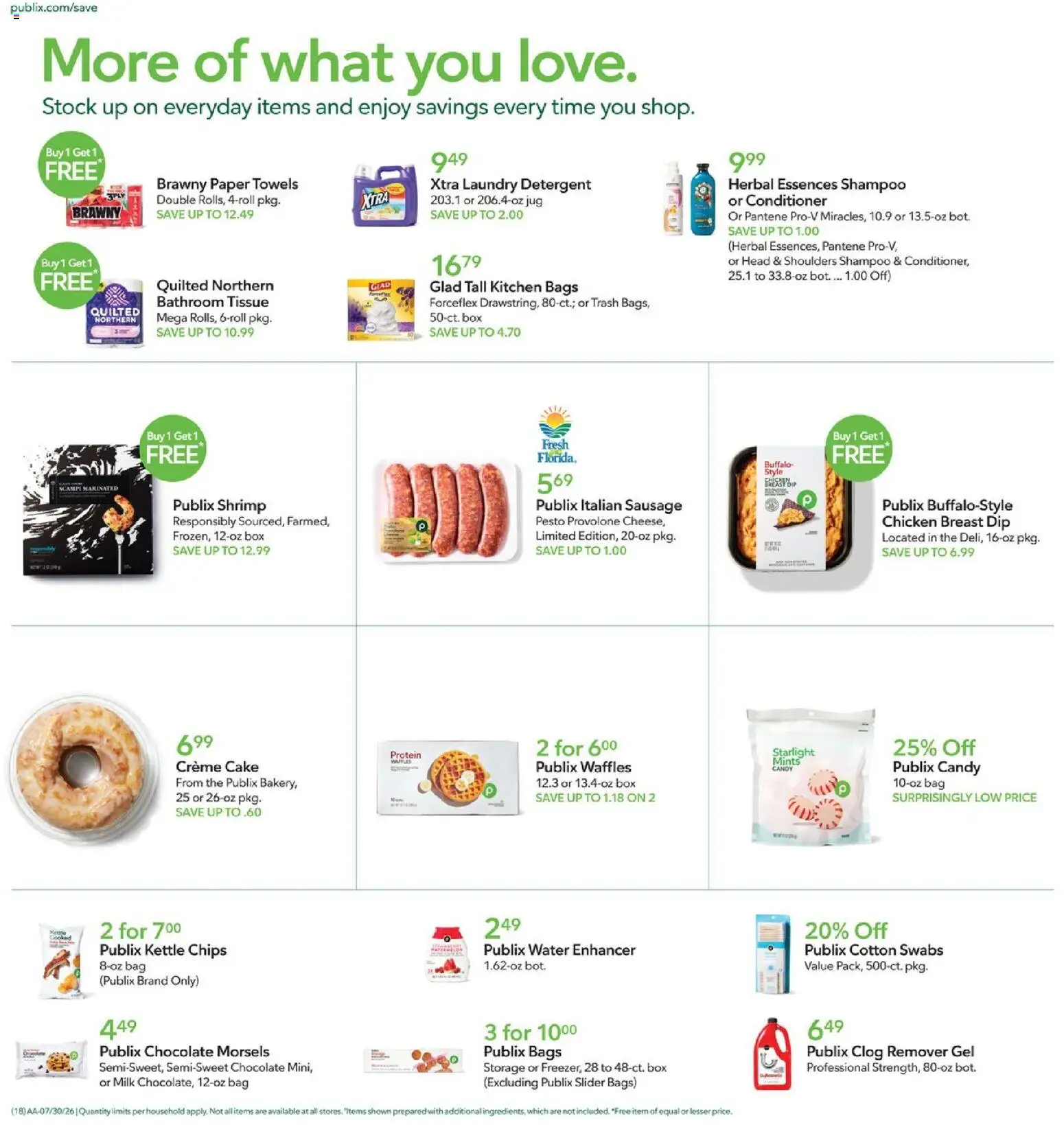 Publix Weekly Ad - valid from 07/29/2026 | Page: 18 | Products: Chips, Water, Sausage, Kettle