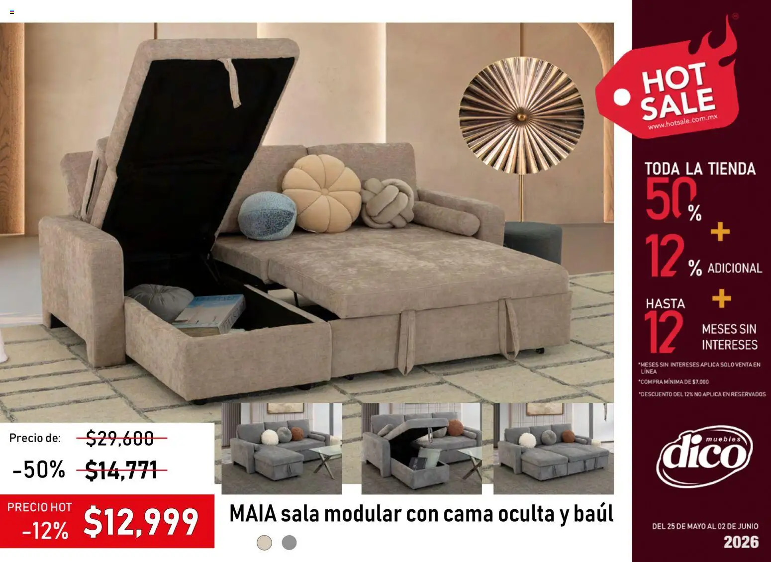 Nuevas ofertas de Muebles Dico válidas en toda la República Mexicana desde el 25.05.2026. ¡Encuentra las mejores ofertas en Muebles Dico - Hot Sale 2026 | Pacifico! | Página: 15