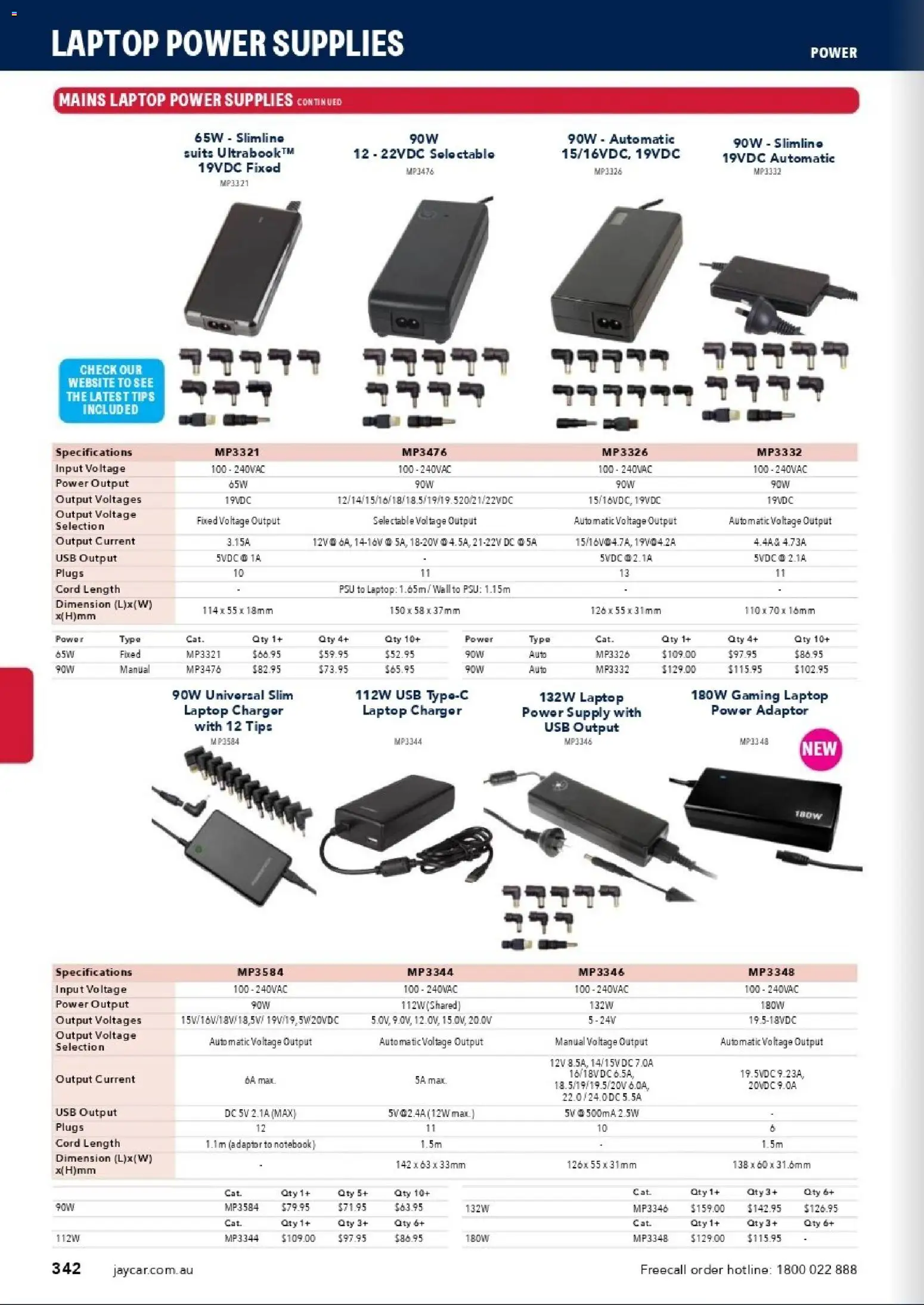 Jaycar catalogue - valid from 31/08/2026 | Page: 340 | Products: Charger, Adaptor, Notebook, Laptop
