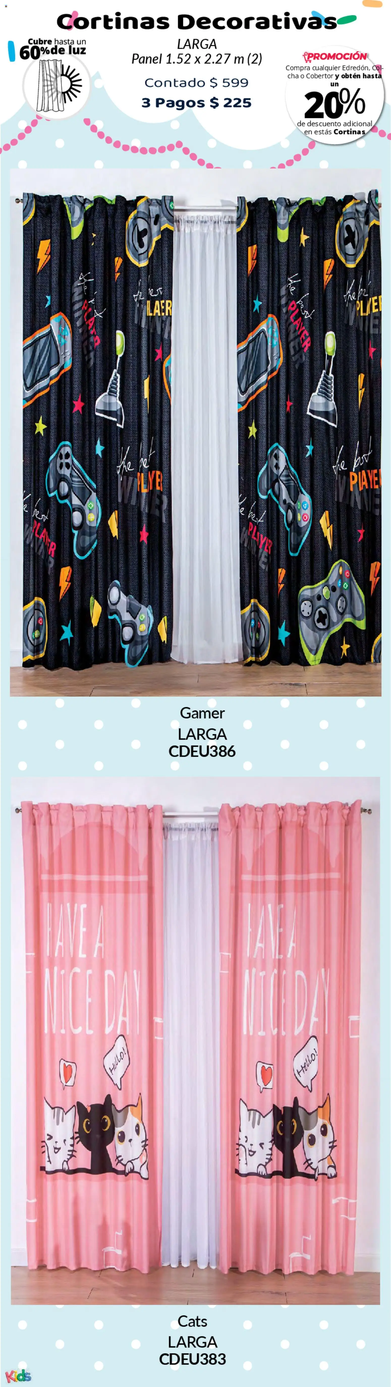 Nuevas ofertas de Colchas Concord válidas en toda la República Mexicana desde el 01.05.2026. ¡Encuentra las mejores ofertas en Colchas Concord catálogo Kids! | Página: 65 | Productos: Cobertor, Col, Cortinas
