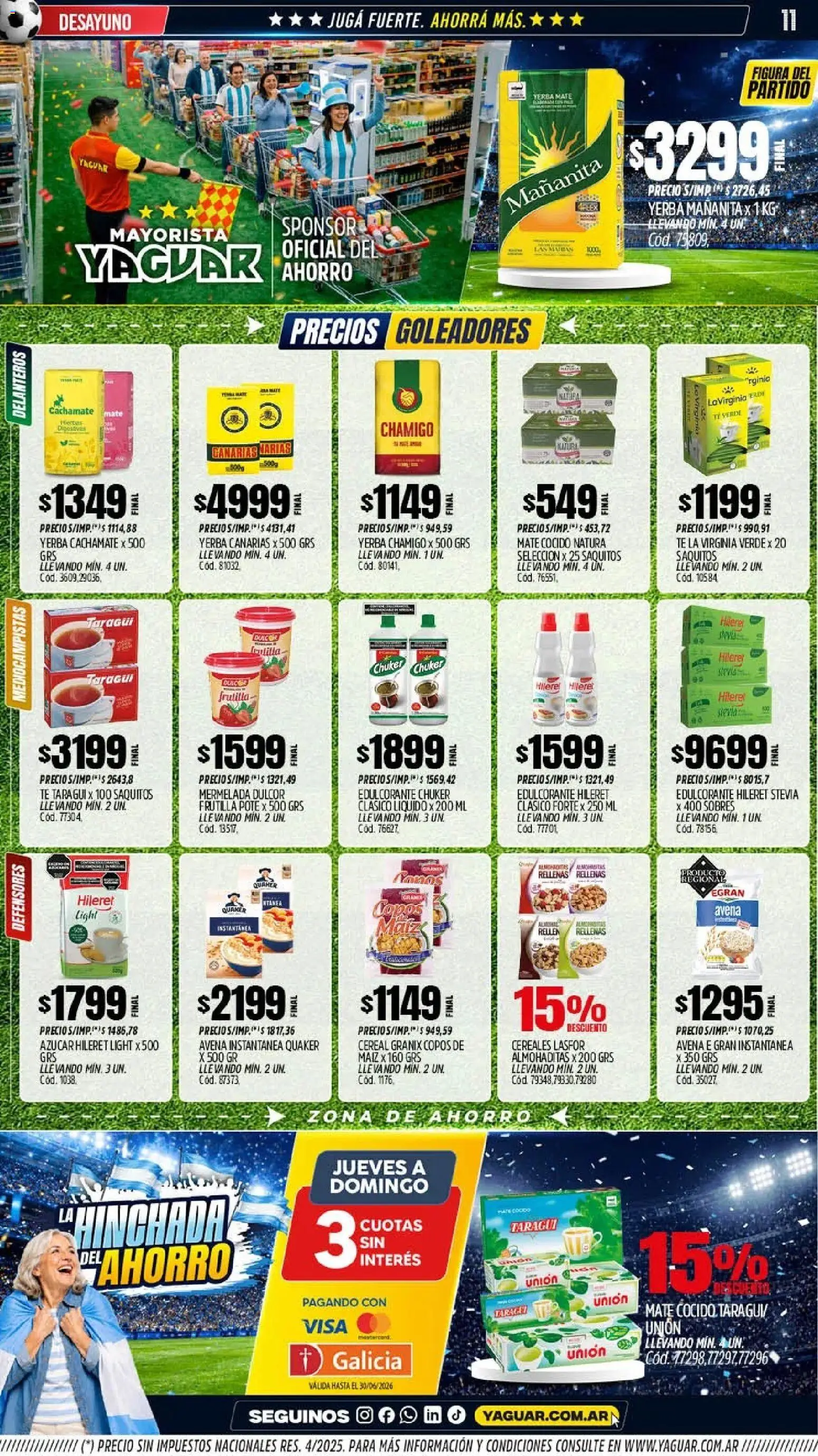 Yaguar - Oferta Semanal Neuquen │ válido desde el 01.06.2026 | Página: 11 | Productos: Frutilla, Azucar, Maiz, Mermelada