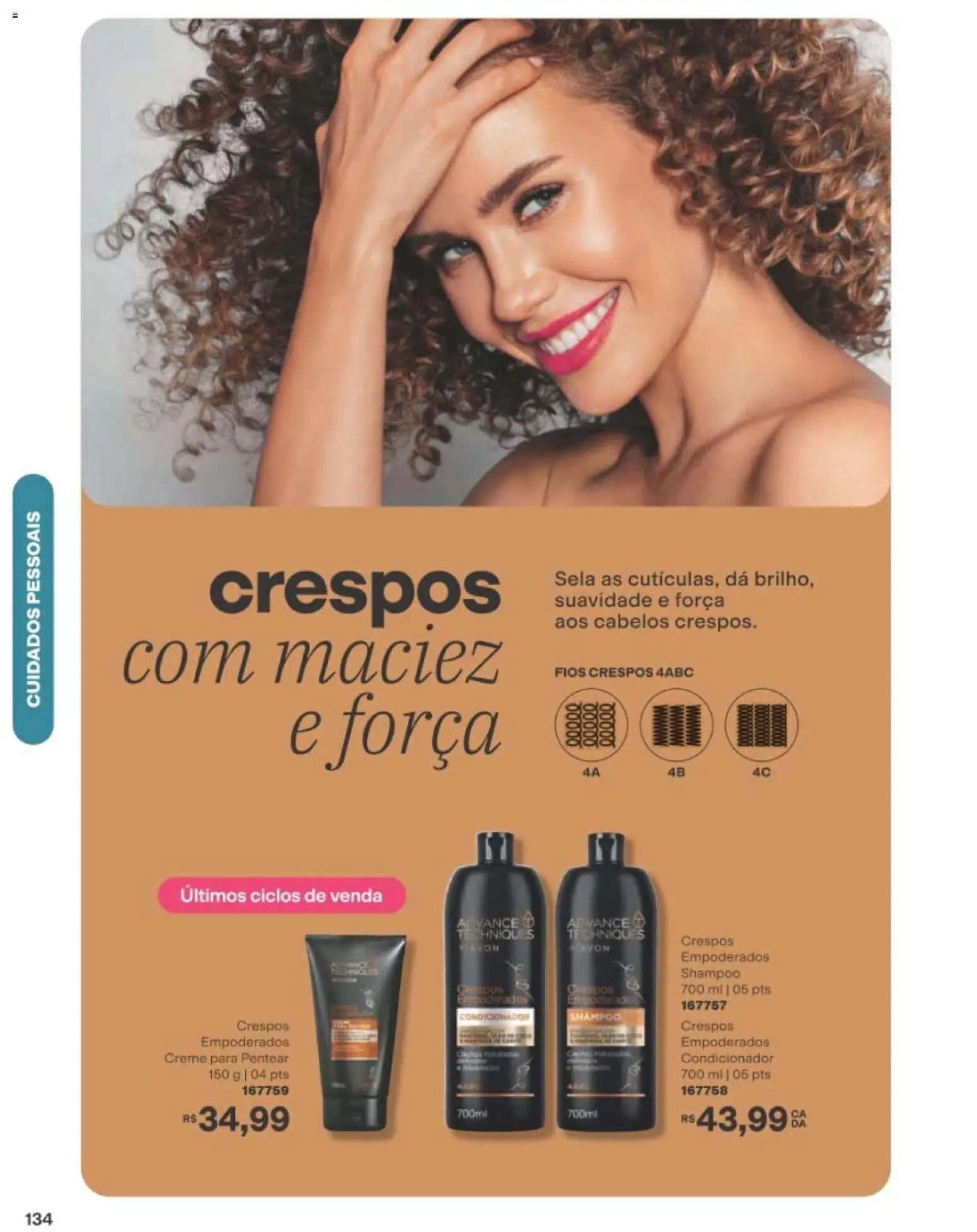 Avon Folheto - válido de 01/09/2026 | Página: 134 | Produtos: Shampoo, Condicionador, Creme, Creme para pentear