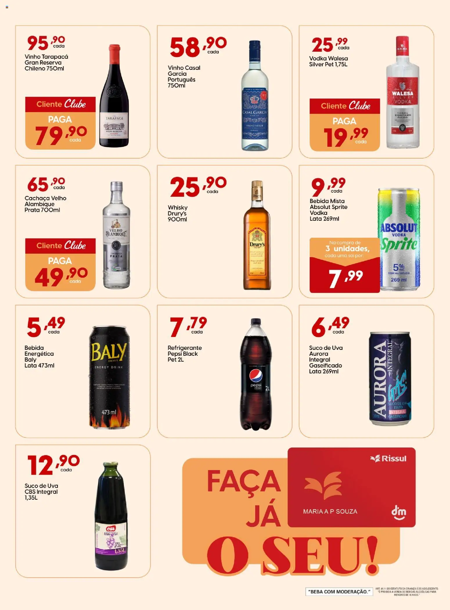 Rissul Folheto - válido de 14.05.2026 | Página: 12 | Produtos: Faca, Vinho, Vodka, Refrigerante