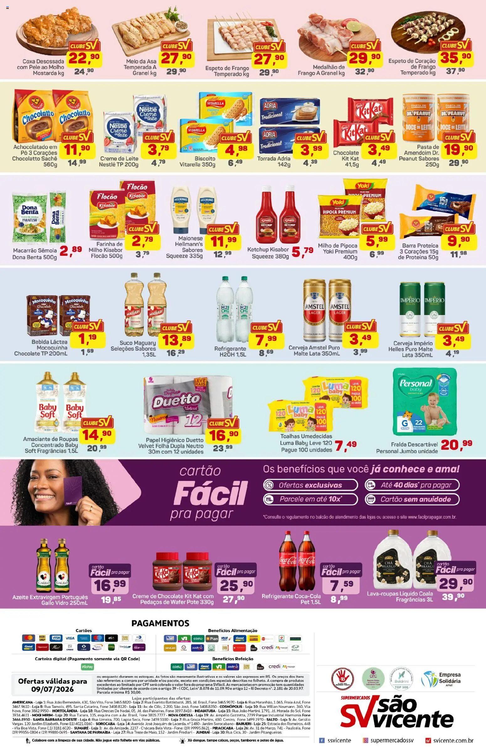 Supermercados São Vicente Folheto - válido de 09/07/2026 | Página: 2 | Produtos: Pó, Achocolatado, Frango, Doce de leite