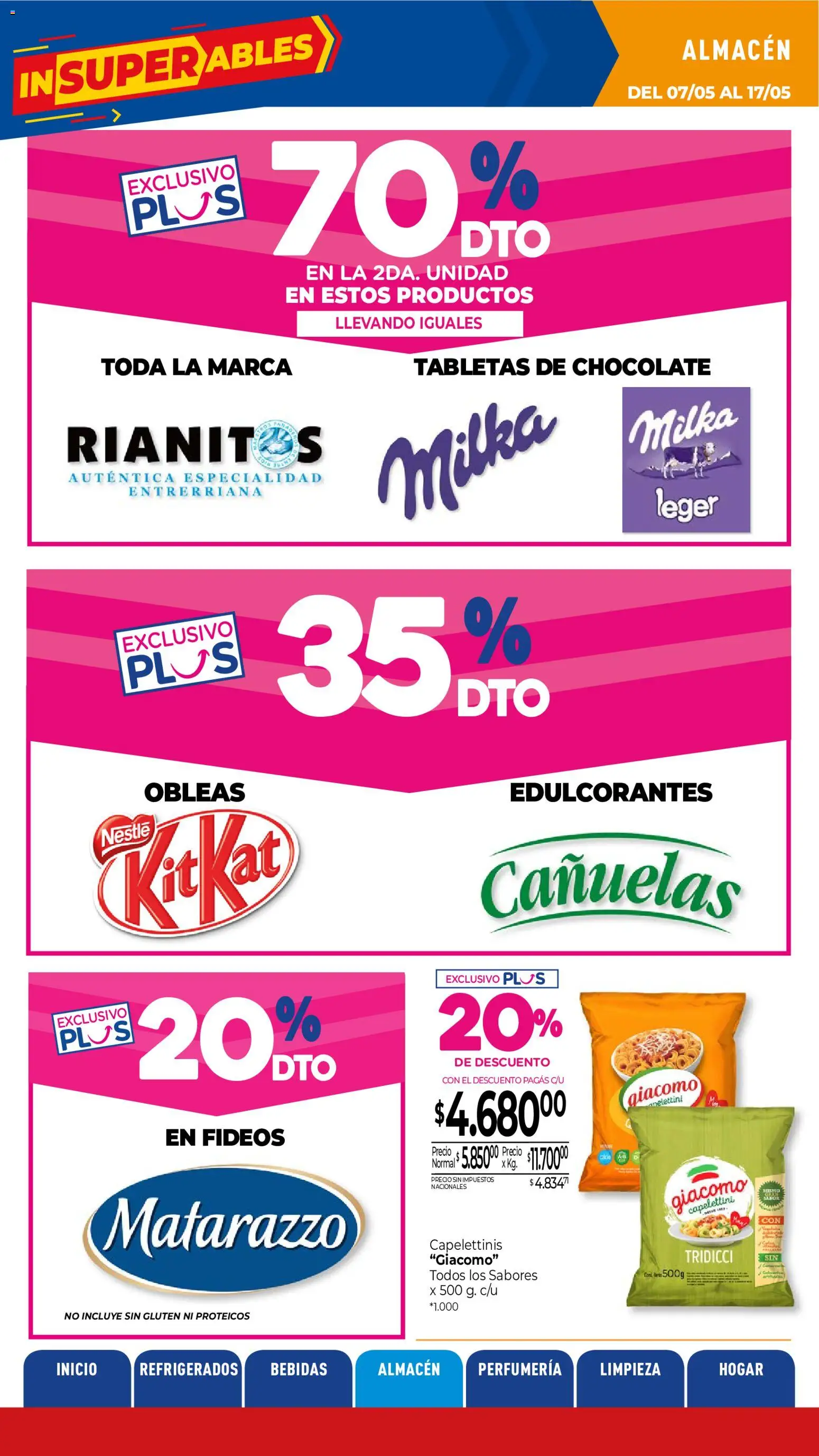 La Anonima catálogo │ válido desde el 07.05.2026 | Página: 17 | Productos: Chocolate, Fideos
