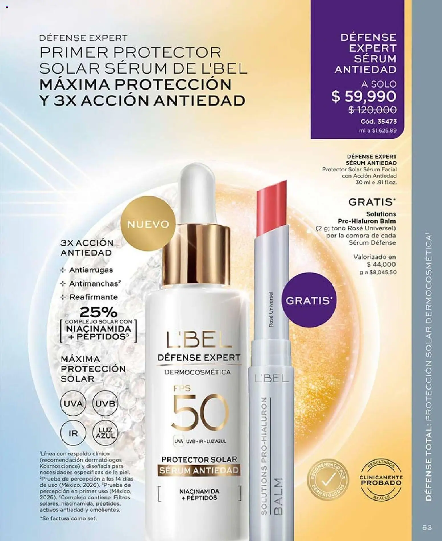 L'Bel revista - valida desde el 07/08/2026 | Página: 53 | Productos: Serum, Uva, Protector solar