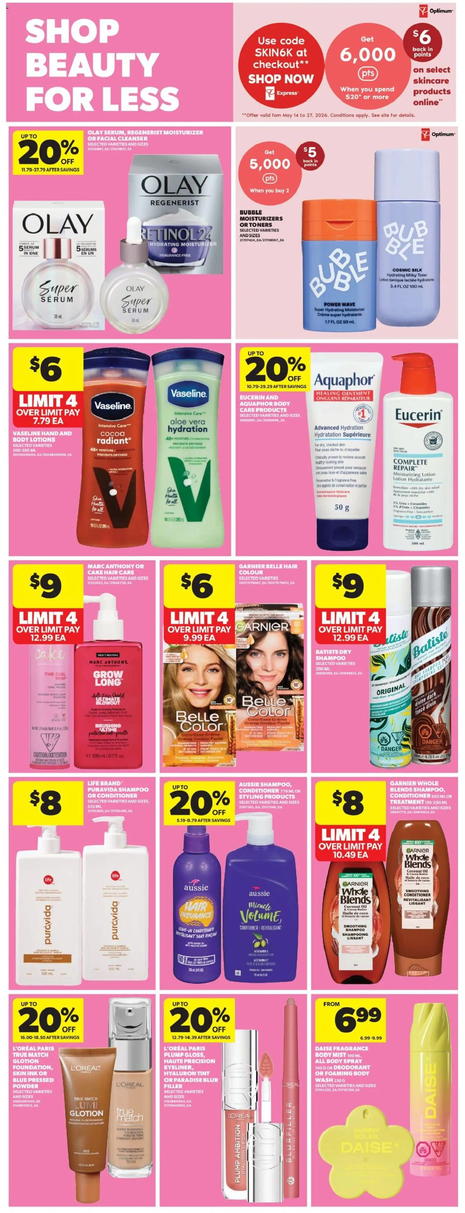 Real Canadian Superstore flyer valid from 14.05.2026 | Page: 38 | Products: Shampoo, Deodorant, Butter, Oil