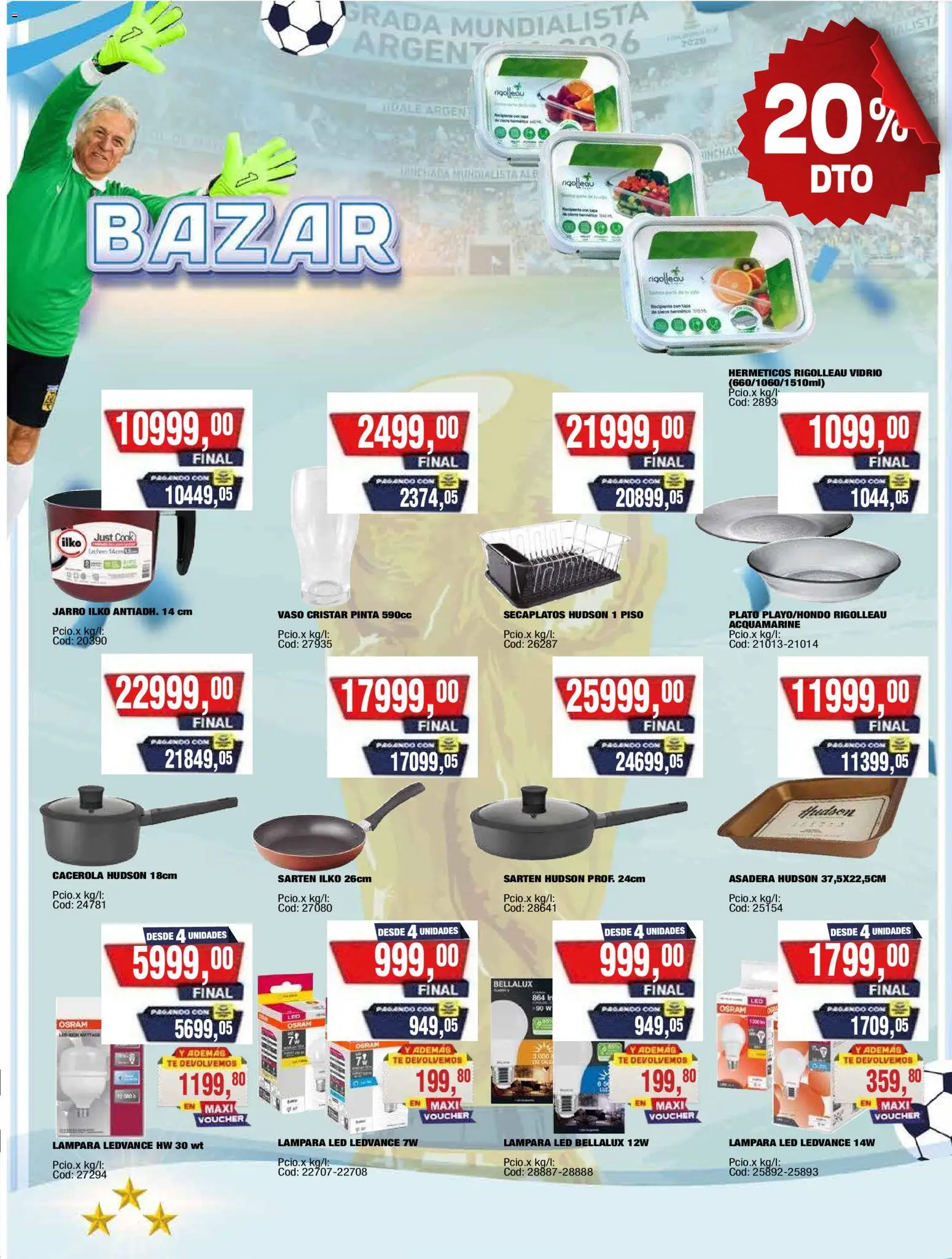Maxiconsumo ofertas │ válido desde el 20/07/2026 | Página: 33 | Productos: Asadera, Sartén, Lámpara, Té