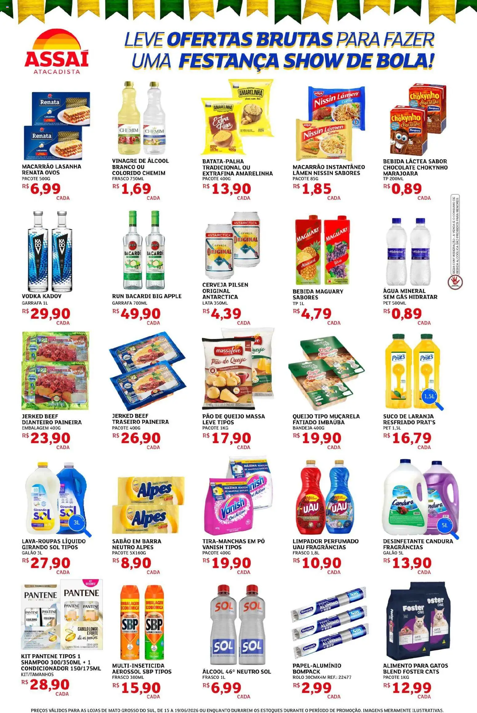 Assaí Atacadista Folheto - válido de 15.06.2026 | Página: 2 | Produtos: Sabão em barra, Queijo, Pão, Vanish