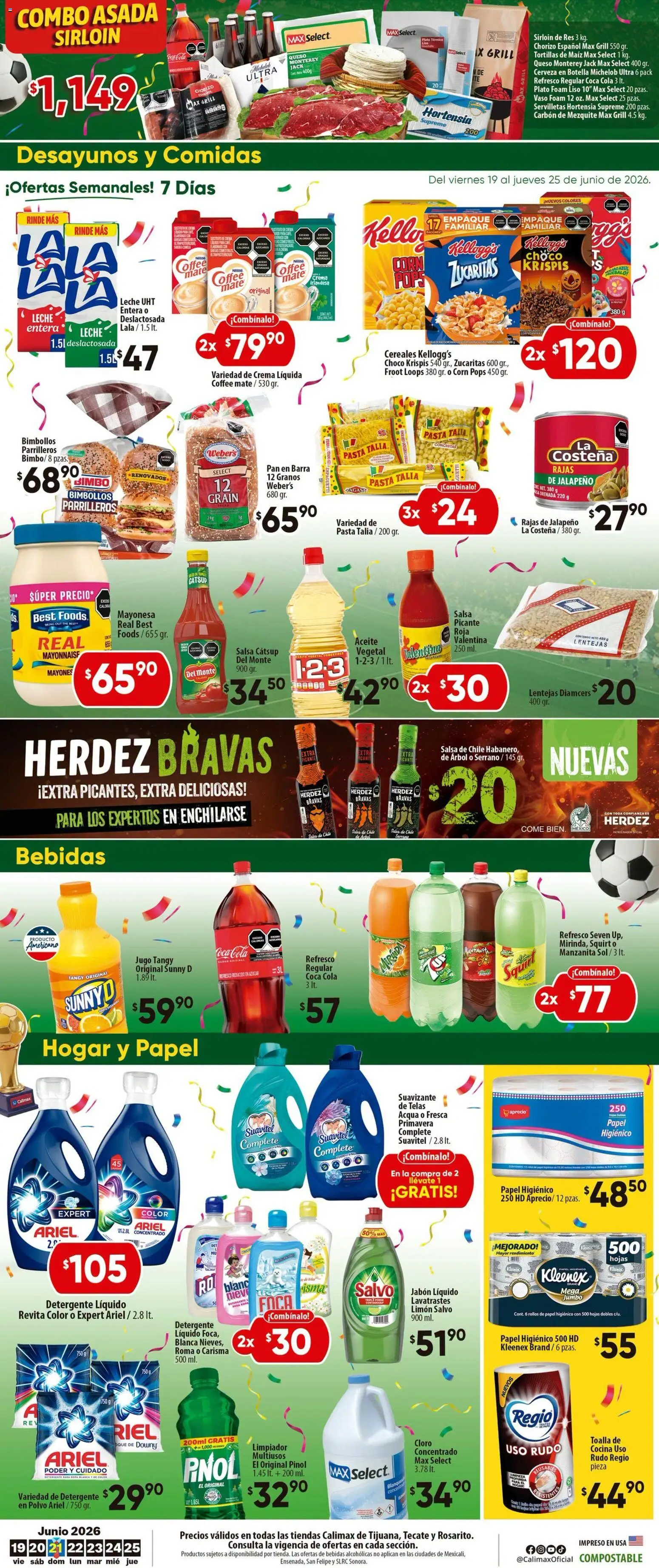 Nuevas ofertas de Calimax válidas en toda la República Mexicana desde el 19.06.2026. ¡Encuentra las mejores ofertas en Calimax folleto Rosarito! | Página: 8
