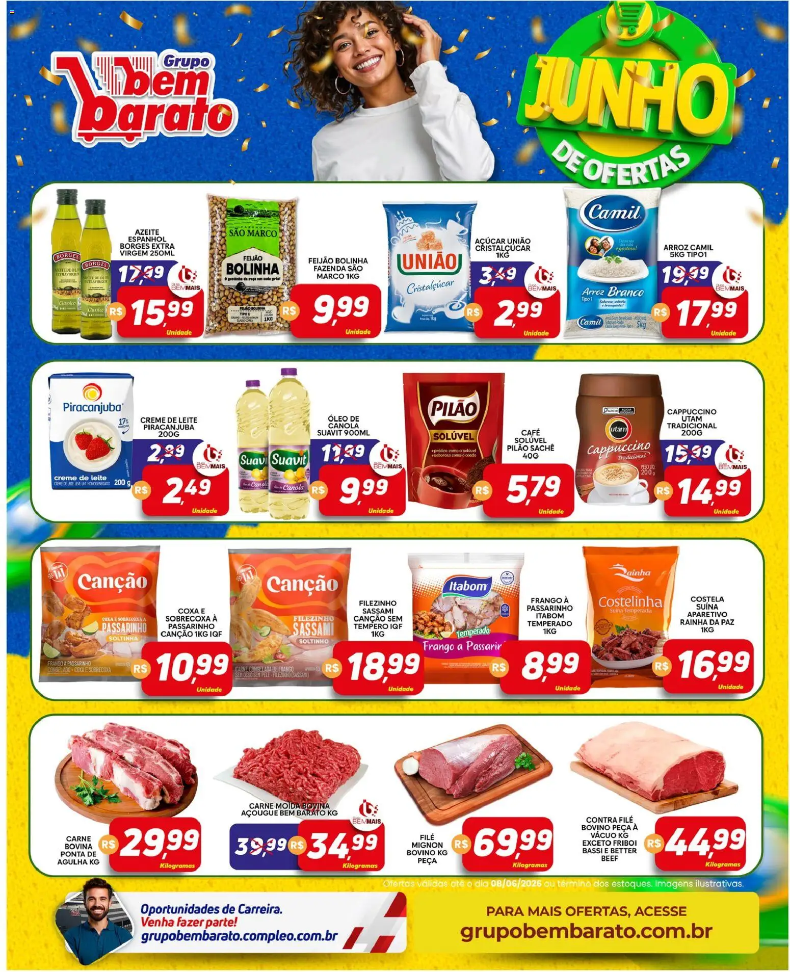 Supermercado Bem Barato Folheto - válido de 02.06.2026 | Página: 2 | Produtos: Contra filé, Óleo, Carne, Azeite
