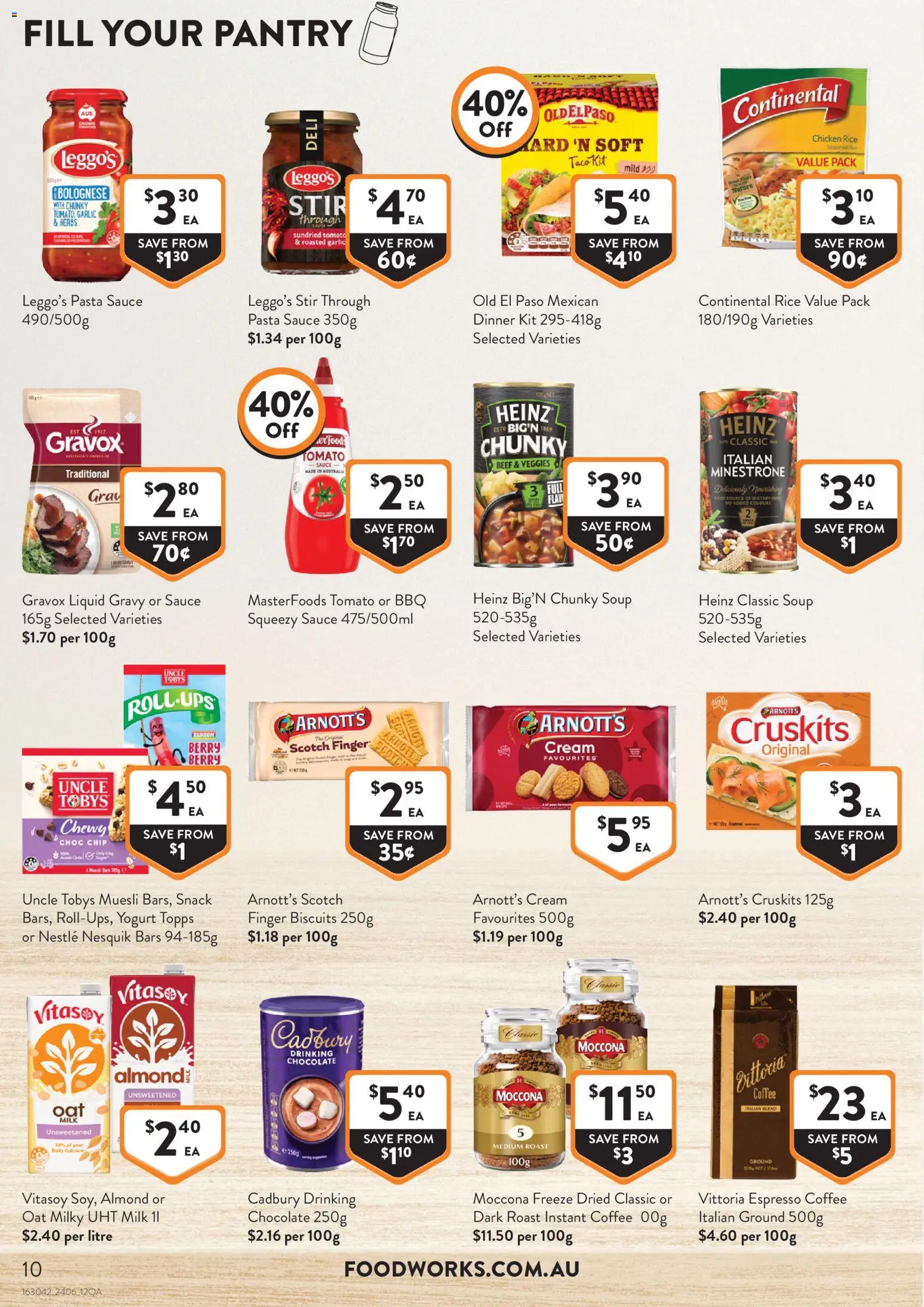 Foodworks catalogue - valid from 24/06/2026 | Page: 10 | Products: Milk, Beef, Biscuits, Soup