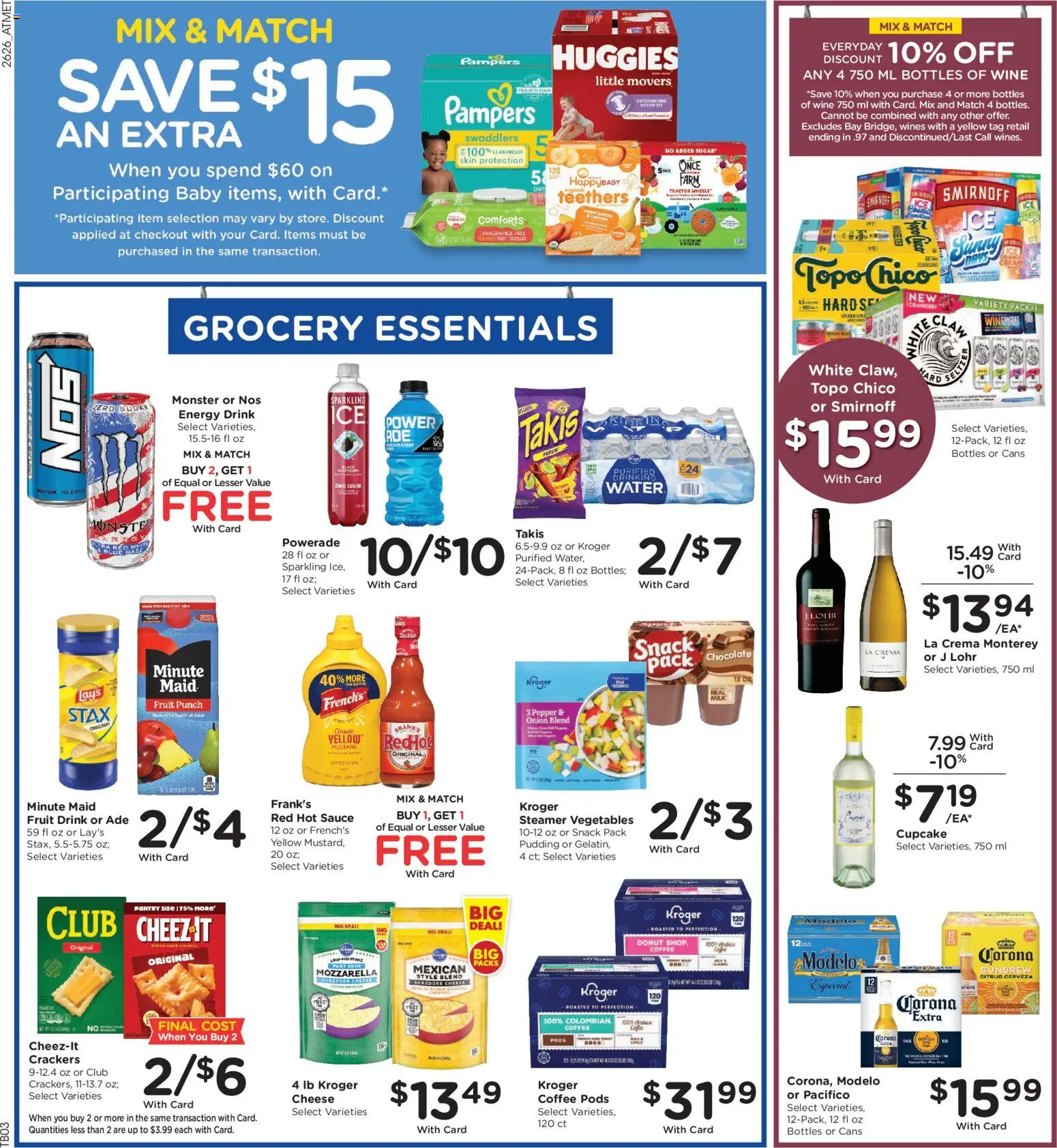Kroger Weekly Ad - valid from 07/29/2026 | Page: 8 | Products: Cheese, Water, Pepper, Cupcake
