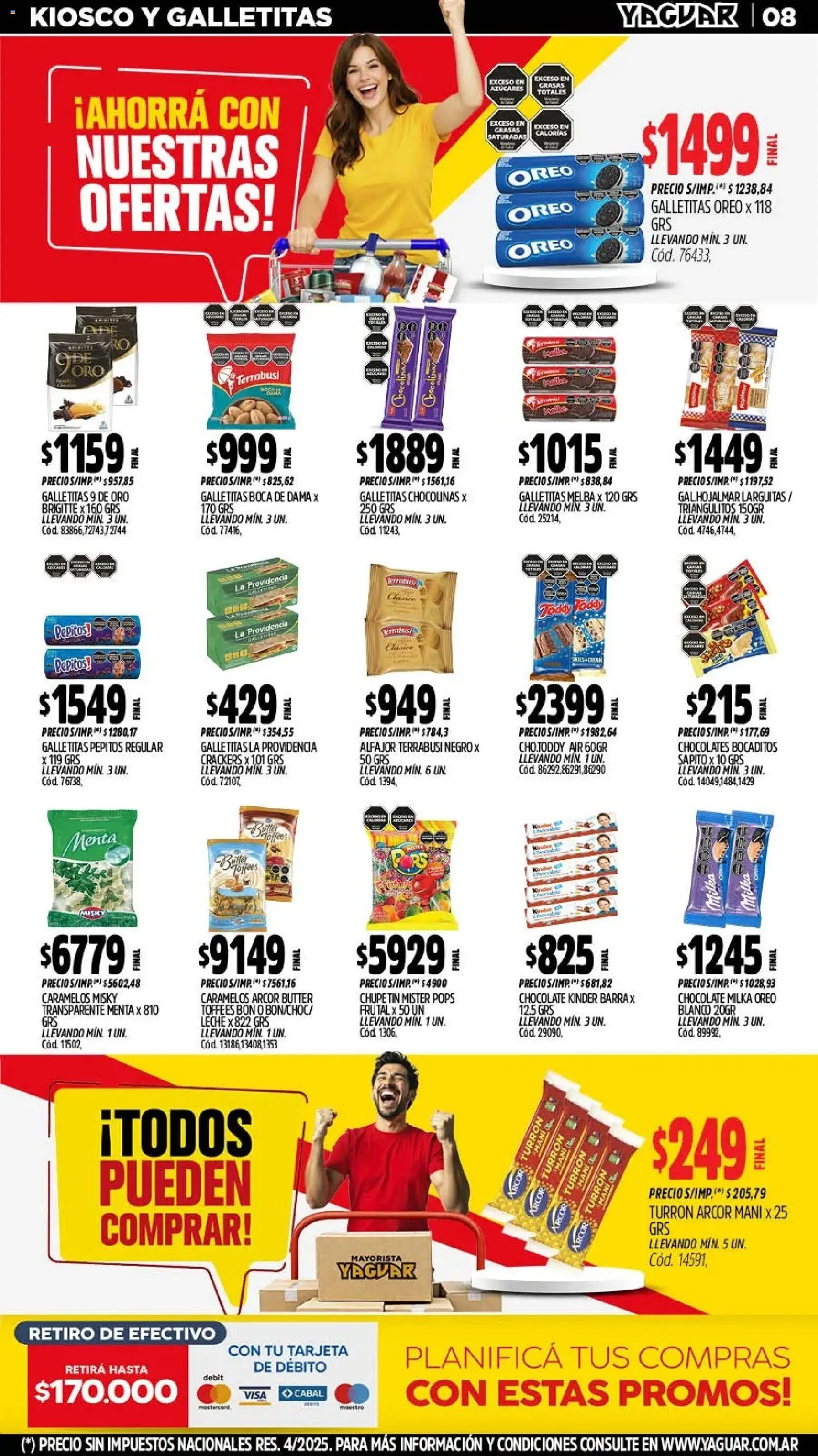 Yaguar - Oferta Semanal Mar del Plata │ válido desde el 11.05.2026 | Página: 8 | Productos: Galletitas, Mani, Chocolate, Turrón