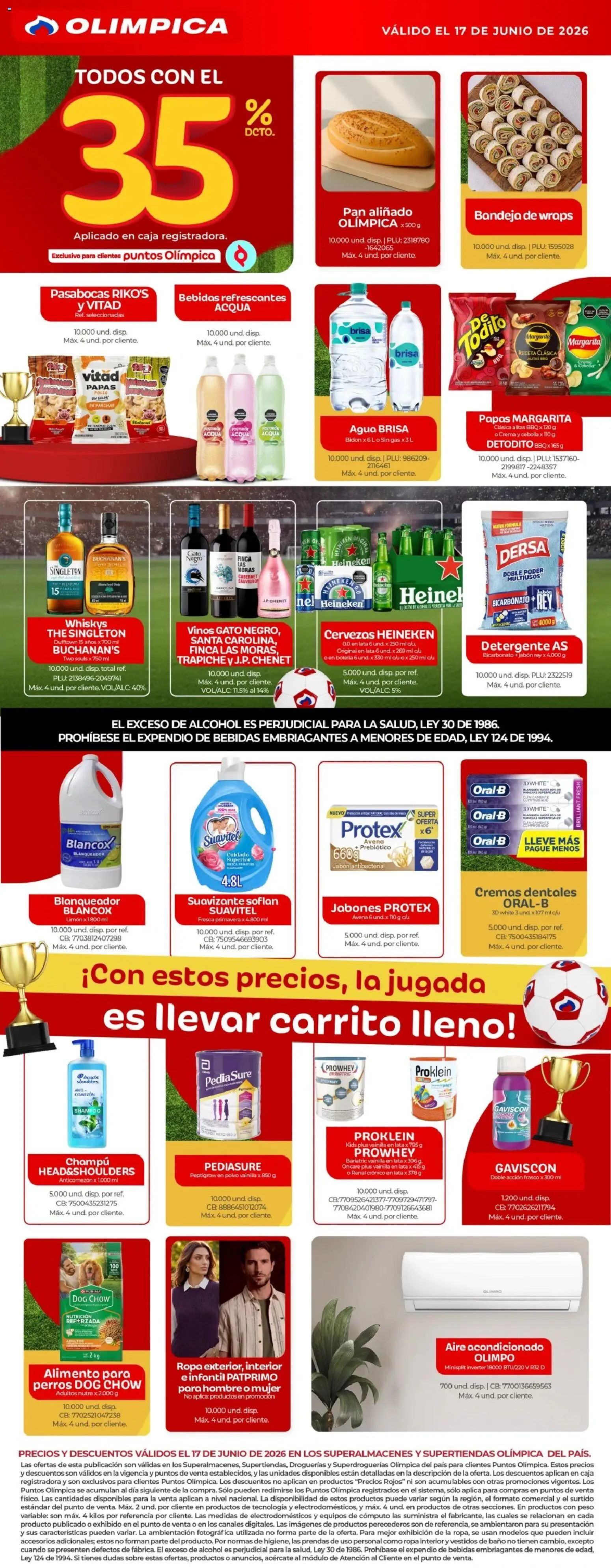 Olímpica revista - valida desde el 17.06.2026 | Página: 2 | Productos: Botella, Sobre, Suavizante, Tintura
