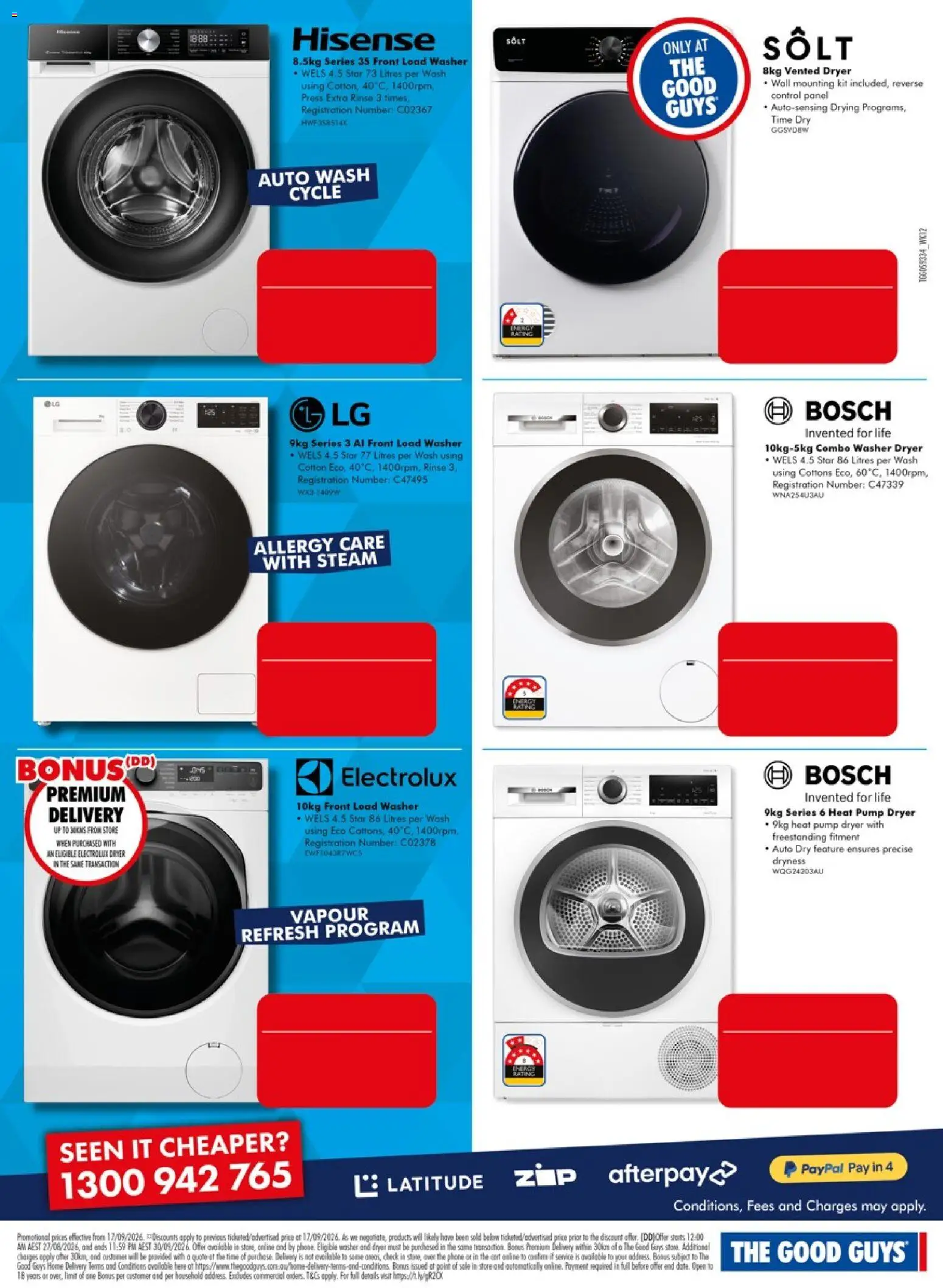 The Good Guys catalogue - valid from 16/09/2026 | Page: 10 | Products: Household, Dryer, Washer, Allergy
