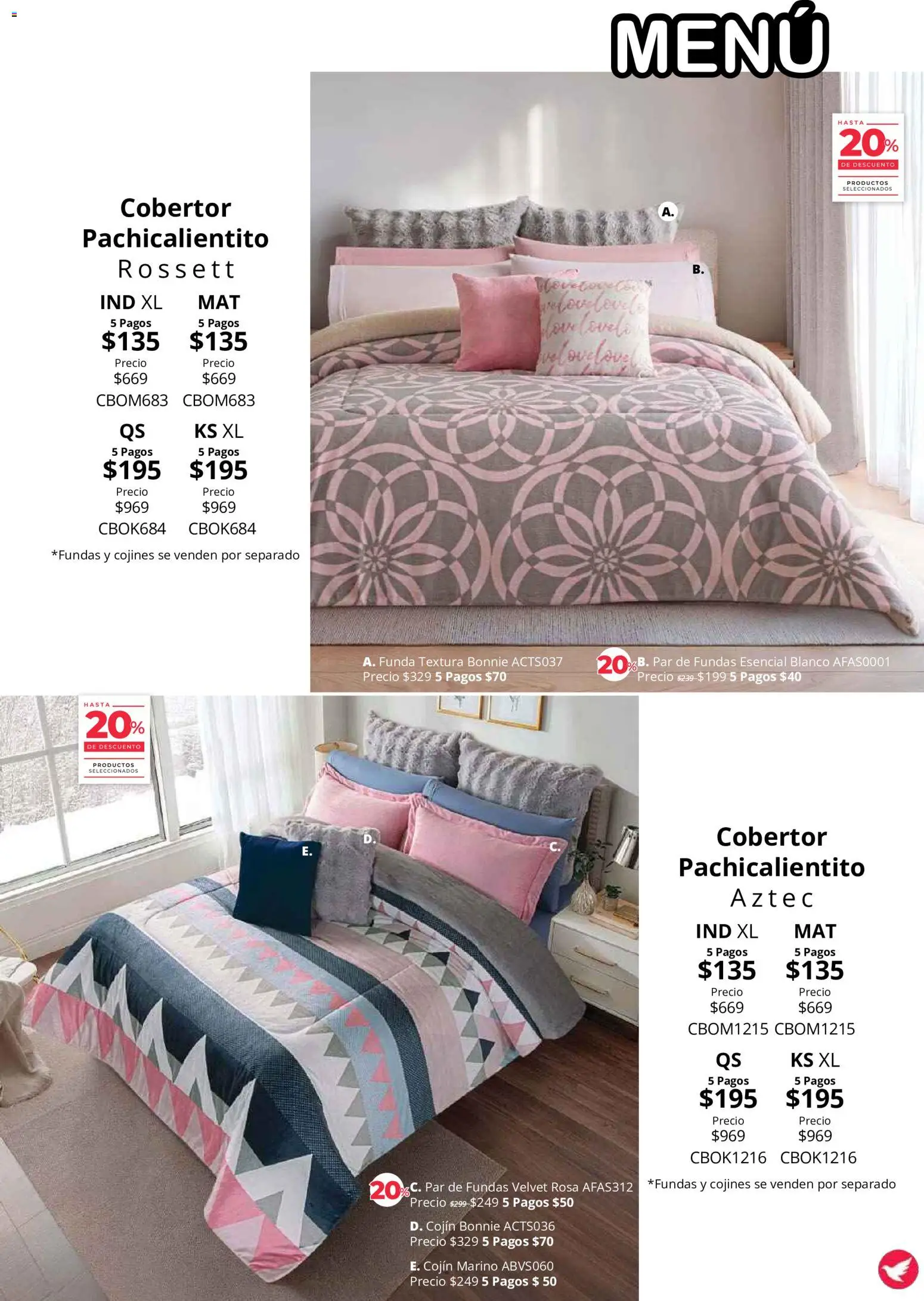 Nuevas ofertas de Colchas Concord válidas en toda la República Mexicana desde el 01/08/2026. ¡Encuentra las mejores ofertas en Colchas Concord catálogo Colección Cobertor! | Página: 20 | Productos: Cobertor, Funda