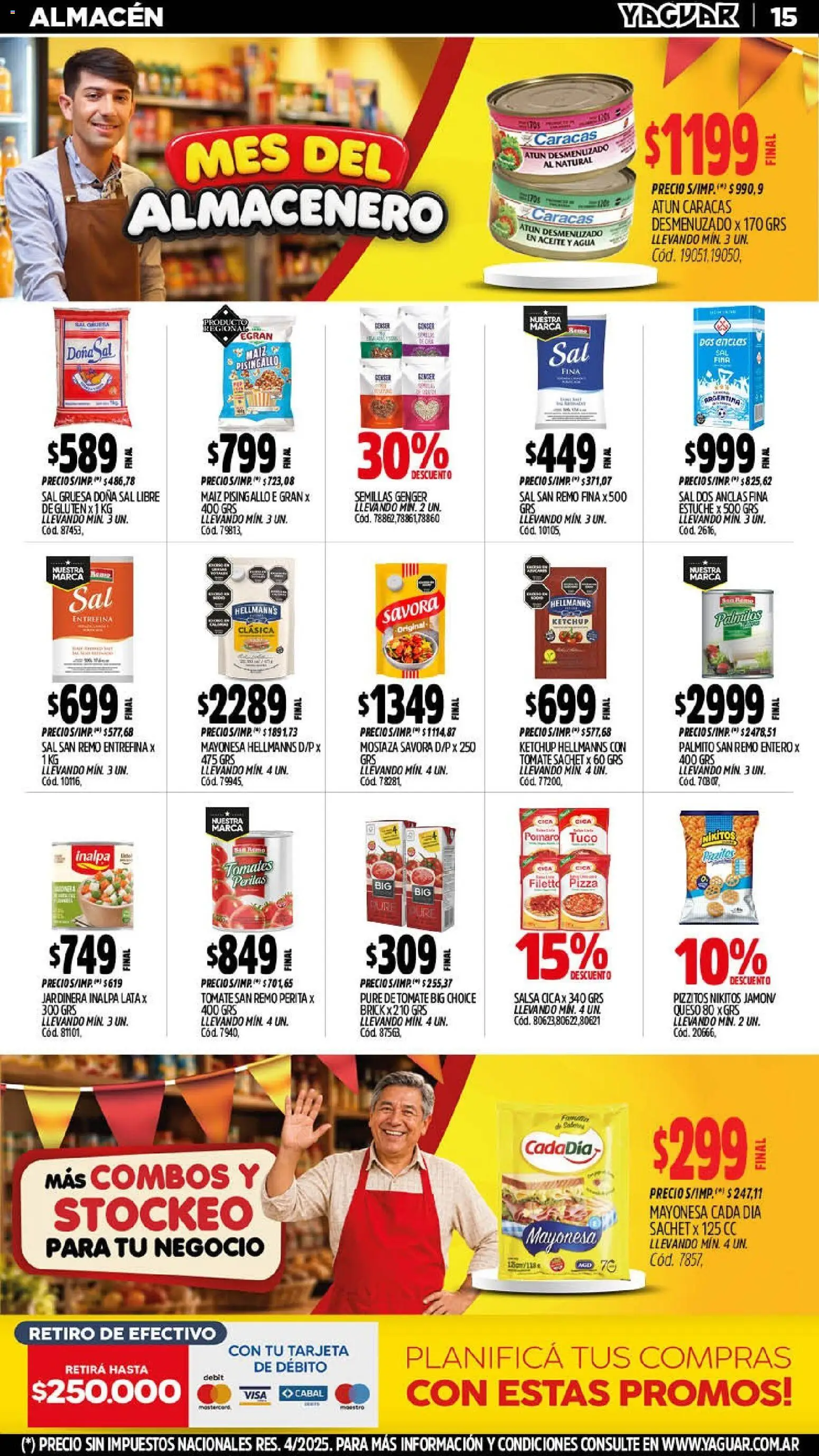 Yaguar - Oferta Semanal Córdoba │ válido desde el 14/09/2026 | Página: 15 | Productos: Aceite, Mayonesa, Tomate, Pure de Tomate