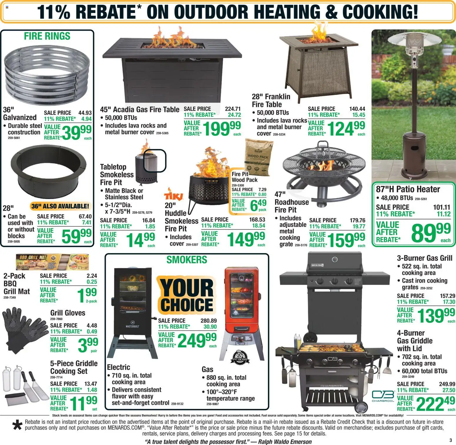 Menards Weekly Ad - valid from 10/01/2026 | Page: 4 | Products: Table, Griddle, Gloves, Iron