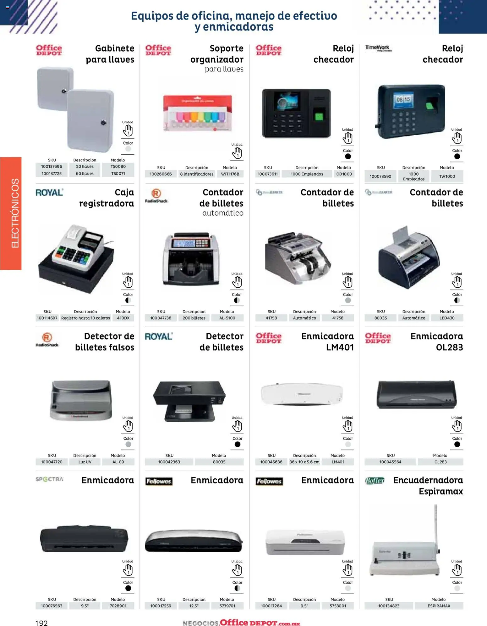 Nuevas ofertas de Office Depot válidas en toda la República Mexicana desde el 12/01/2026. ¡Encuentra las mejores ofertas en Office Depot catálogo 2026! | Página: 194 | Productos: Gabinete, Organizador, Caja, Reloj