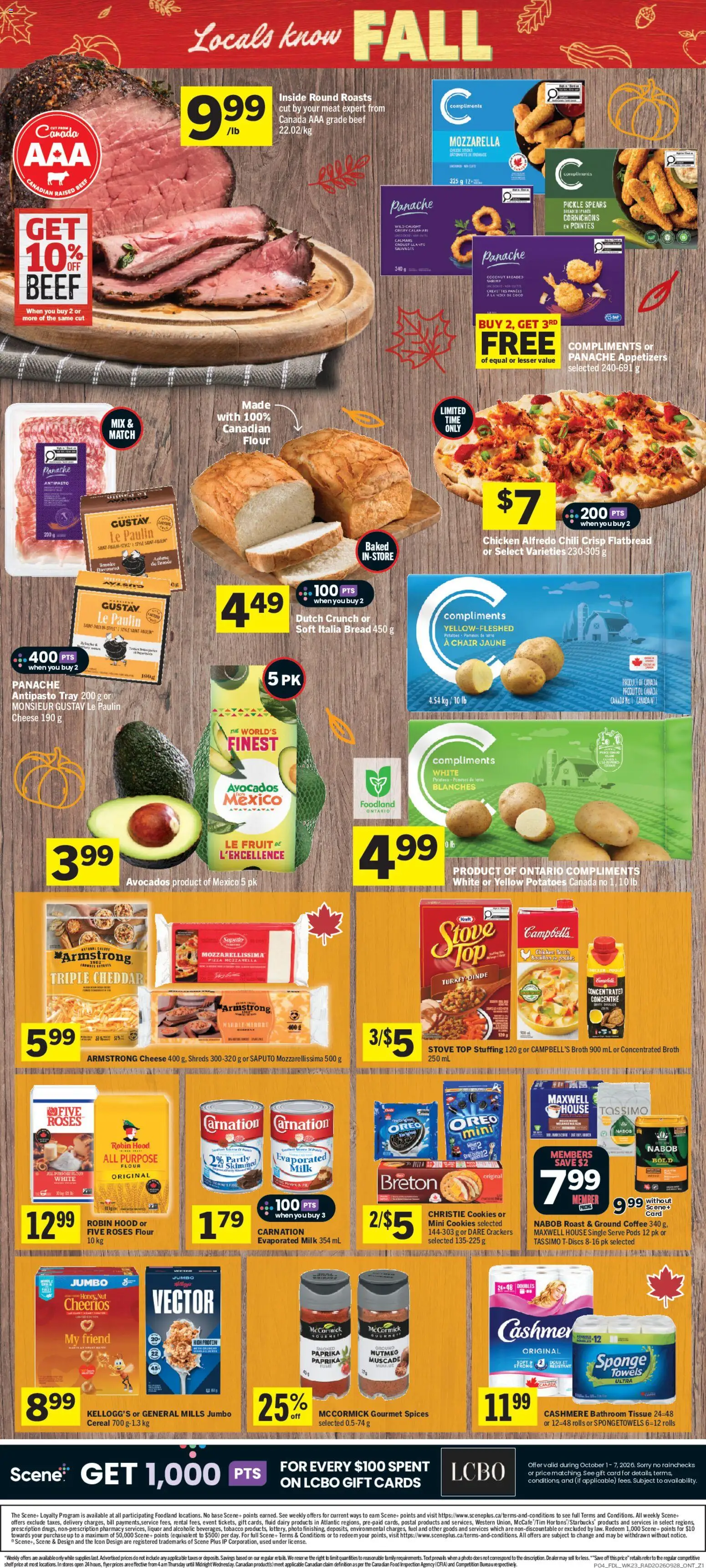 Foodland flyer valid from Oct 1, 2026 | Page: 2 | Products: Oreo, Fruit, Stove, Pizza