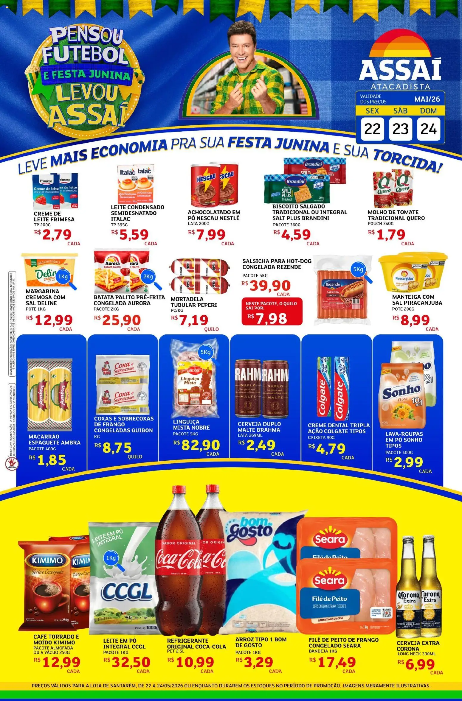 Assaí Atacadista Folheto - válido de 22.05.2026 | Página: 1 | Produtos: Nescau, Café, Mortadela, Margarina